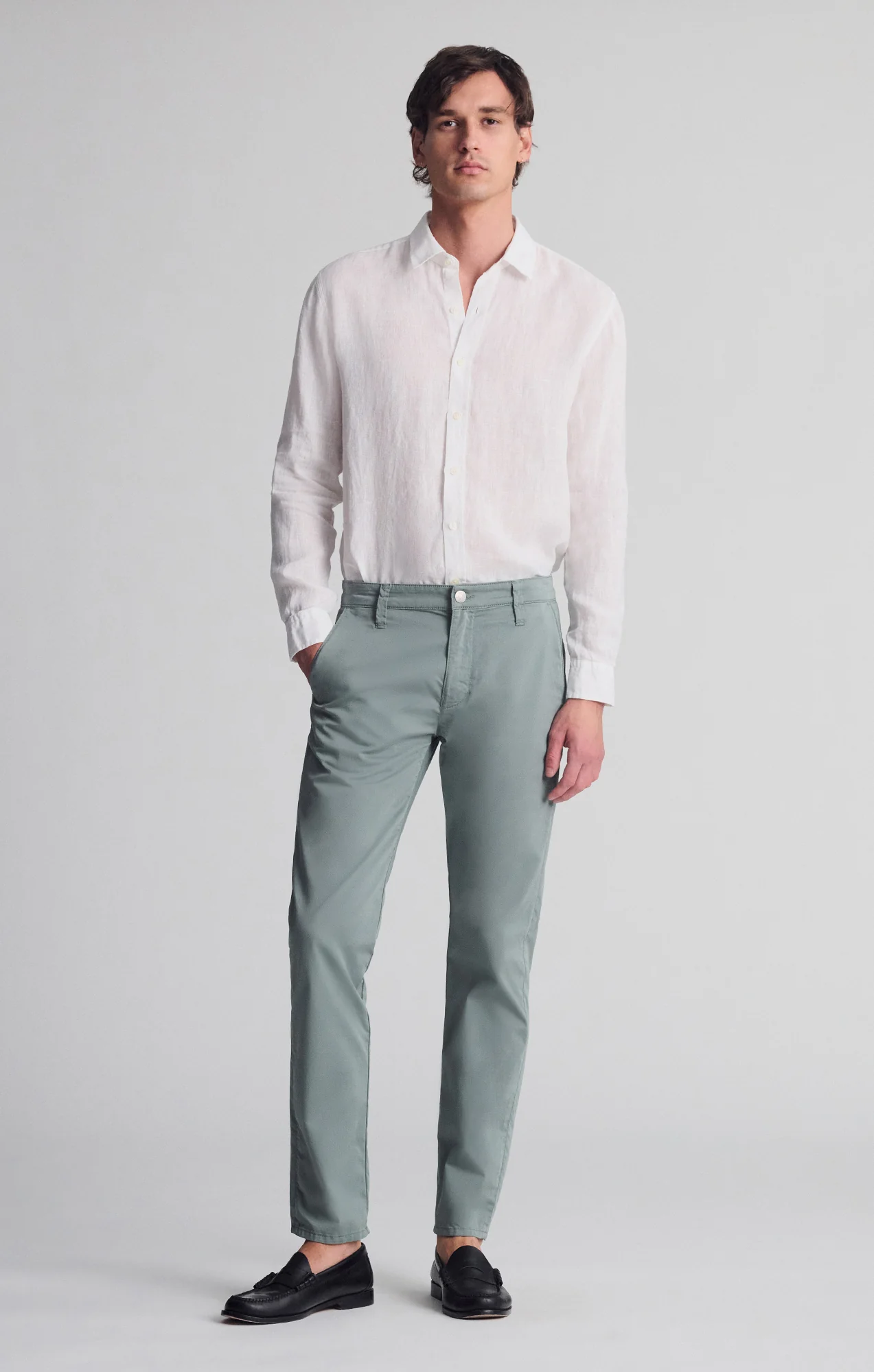 MILTON SLIM STRAIGHT CHINO IN CLOVER CITY SMART - Image 3