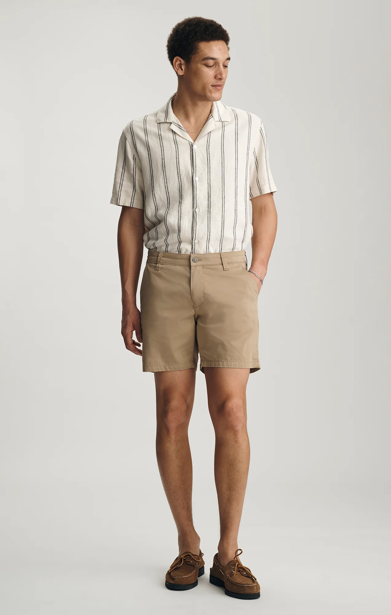 NATE CHINO SHORTS IN OXFORD TAN CITY SMART - Image 3