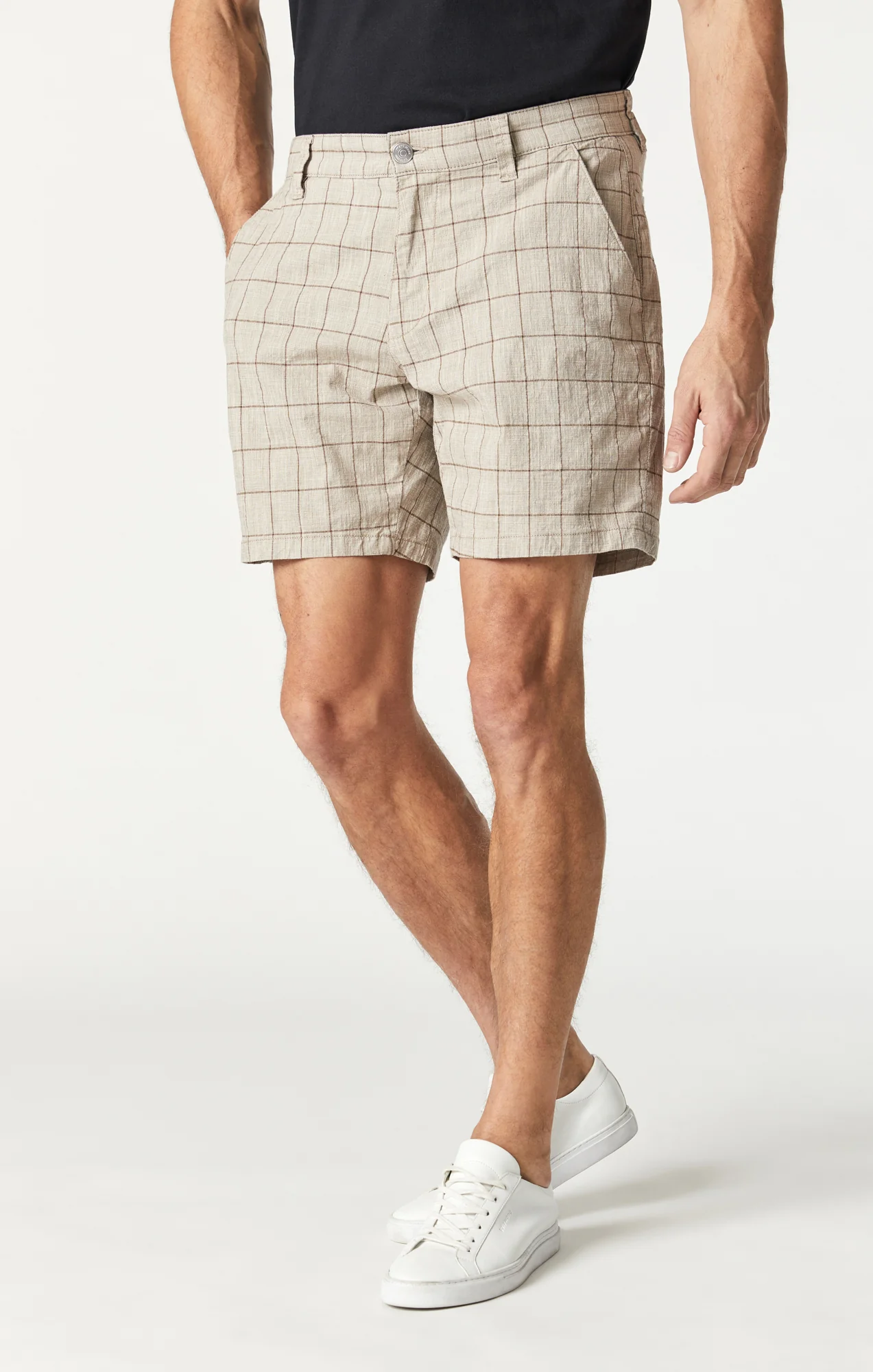 NATE SHORTS IN BEIGE CHECKED - Image 3