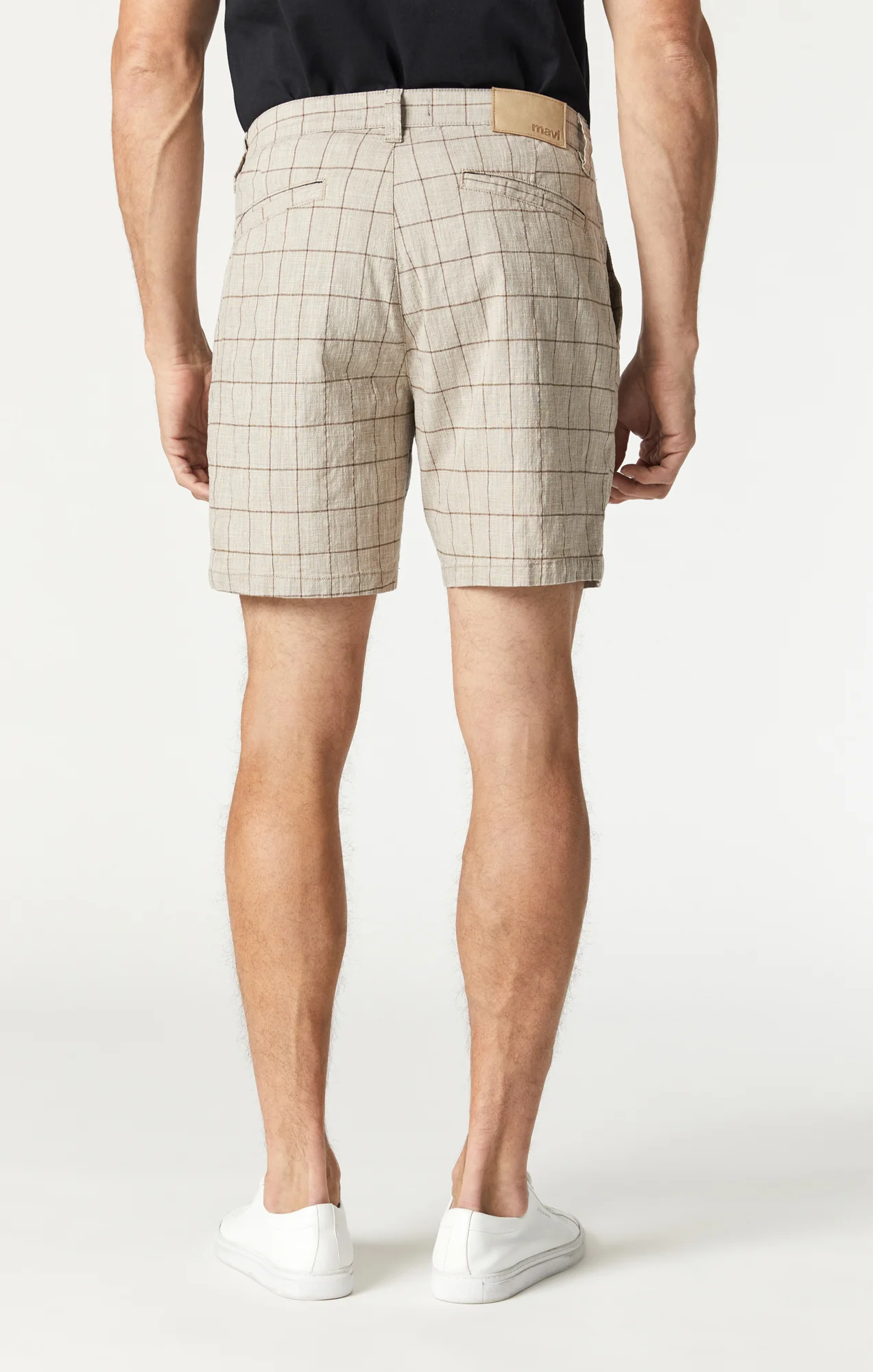 NATE SHORTS IN BEIGE CHECKED - Image 4
