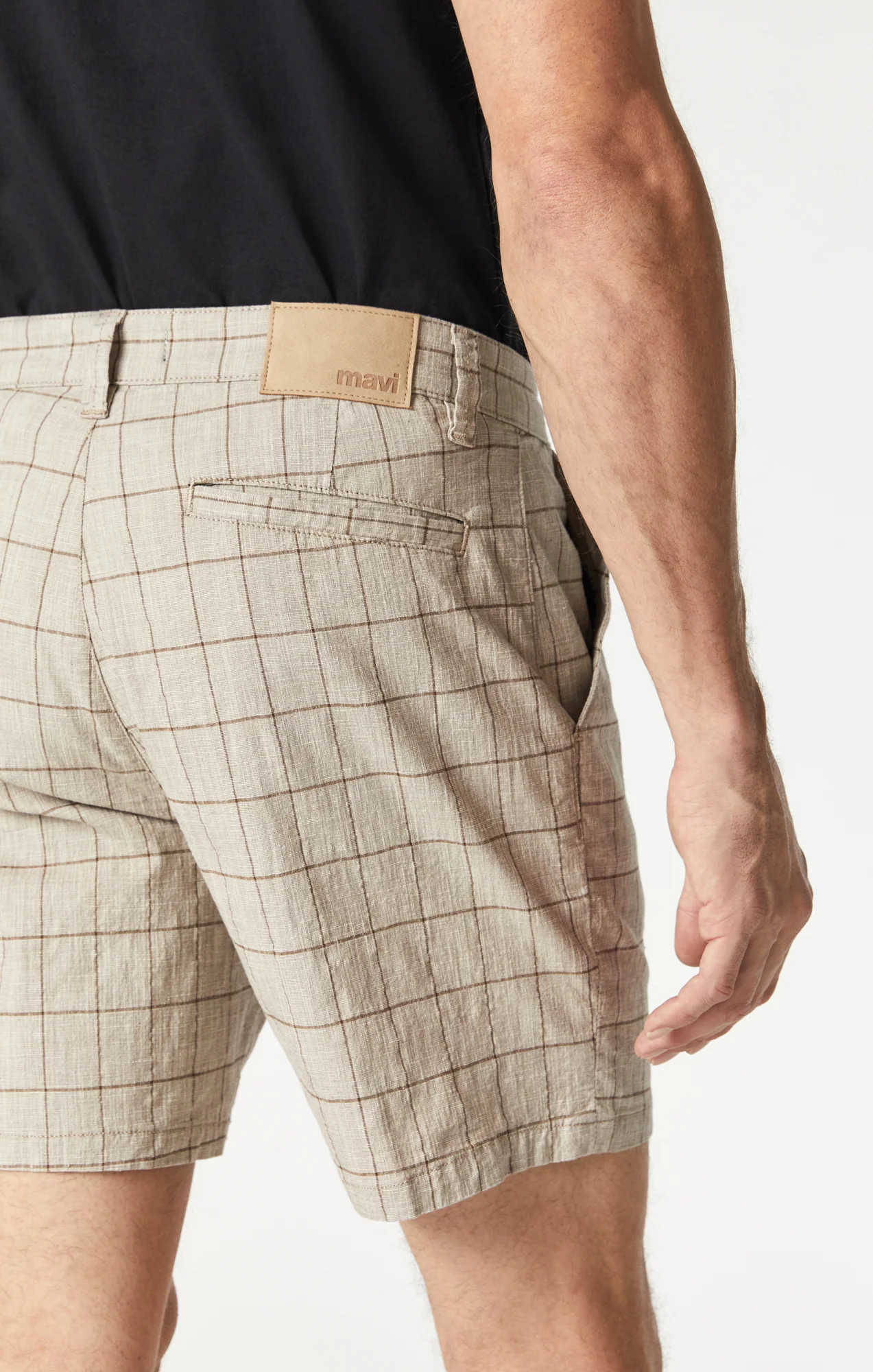 NATE SHORTS IN BEIGE CHECKED - Image 5