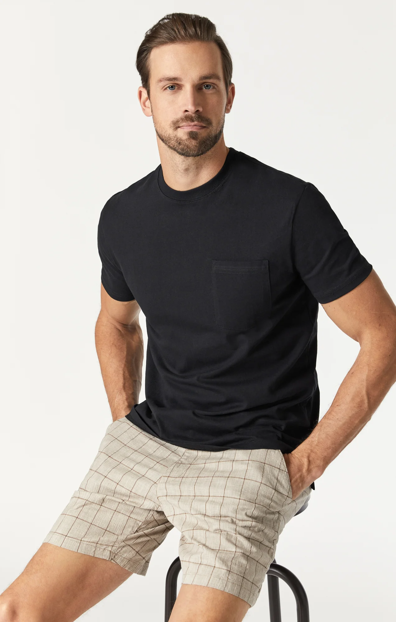 NATE SHORTS IN BEIGE CHECKED - Image 6