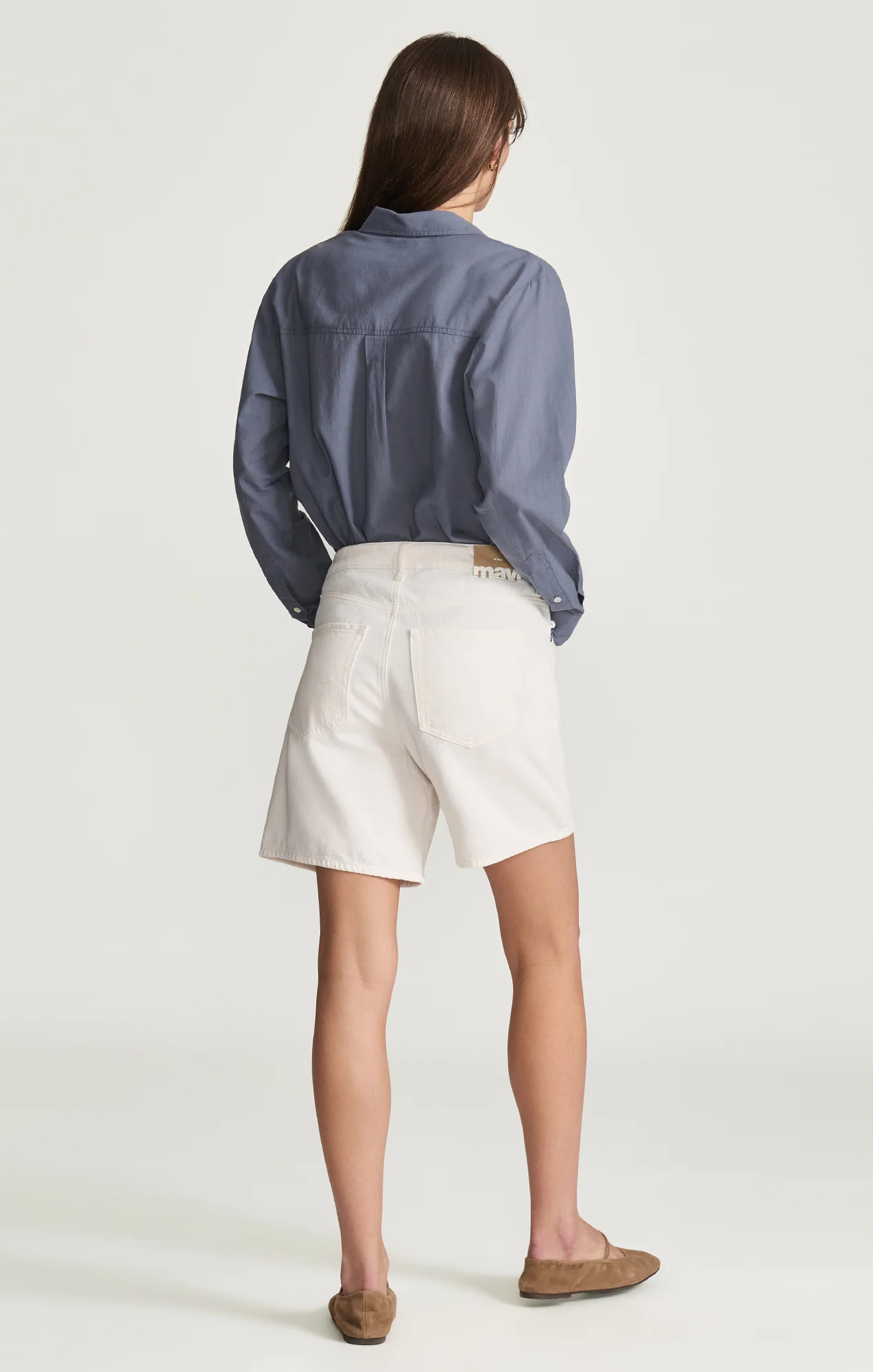 NELLA RELAXED SHORTS IN OFF-WHITE WELL BLUE - Image 2