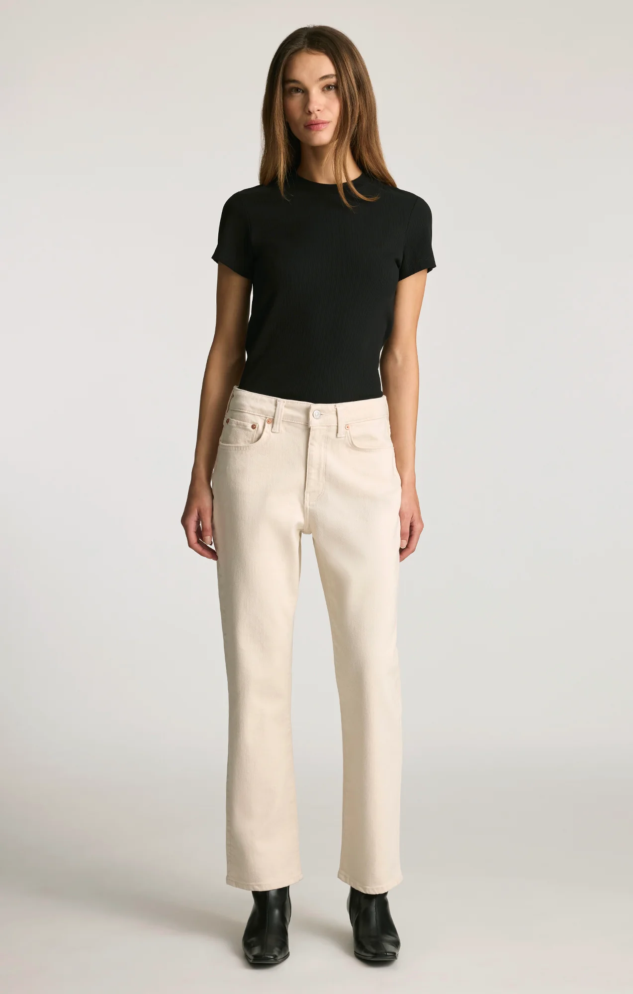 NEW YORK STRAIGHT LEG IN NATURAL ECRU DENIM - Image 4