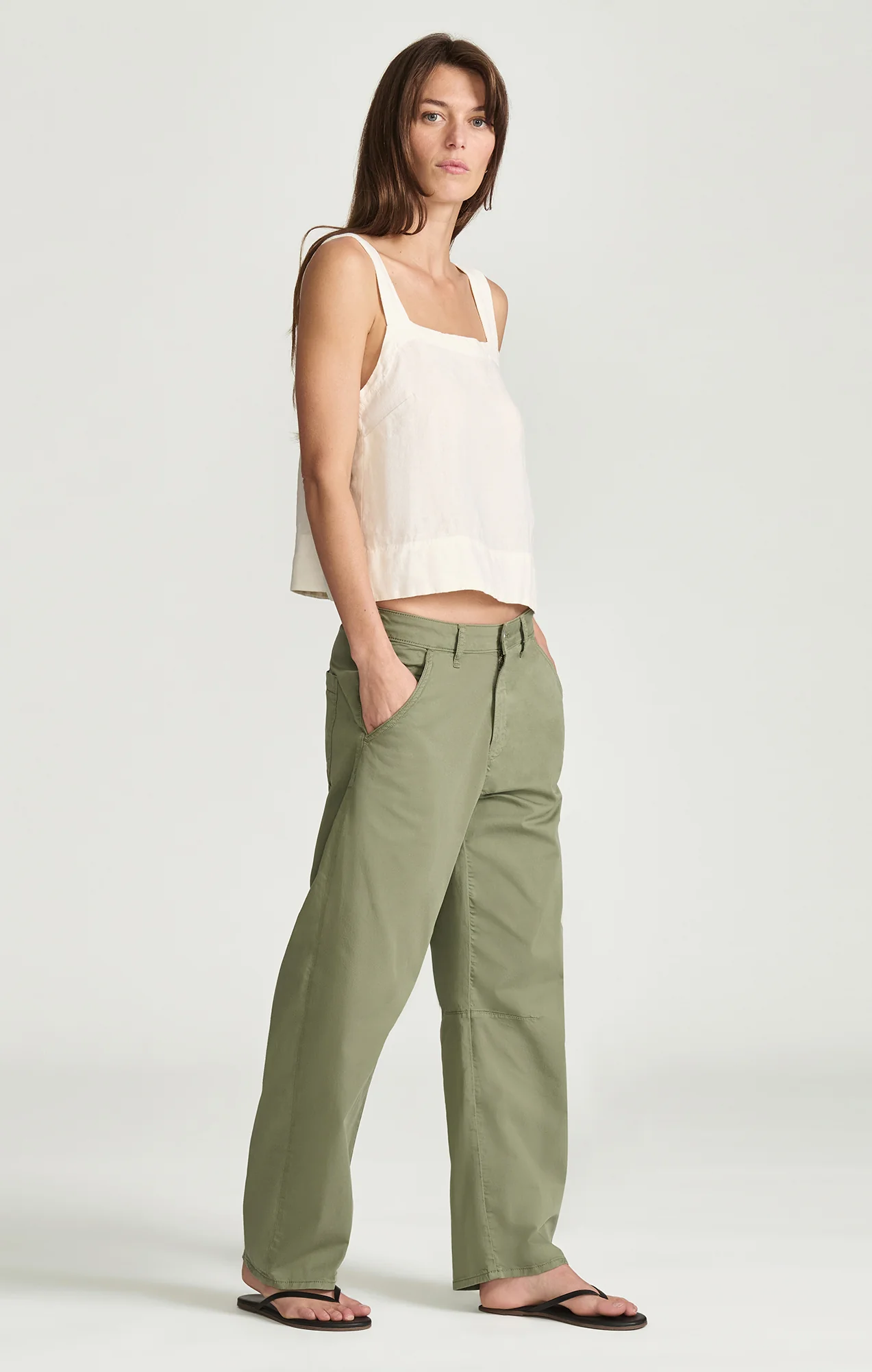 NICA BARREL CHINO IN SEA SPREY SUMMER TWILL - Image 2