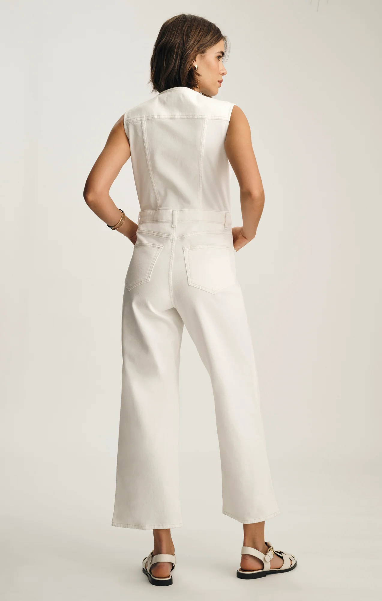 NILLY DENIM JUMPSUIT IN OFF WHITE DENIM - Image 3