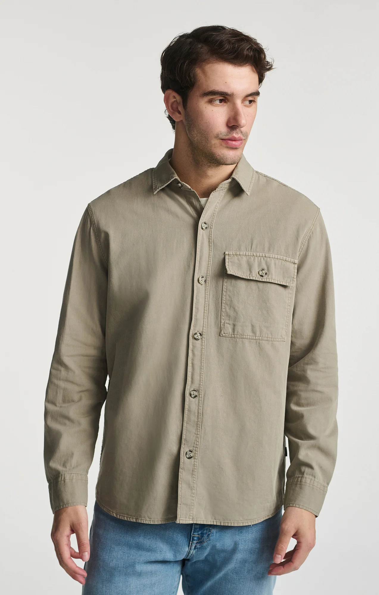 ONE POCKET BUTTON-UP SHIRT IN ROASTED CASHEW - Image 12