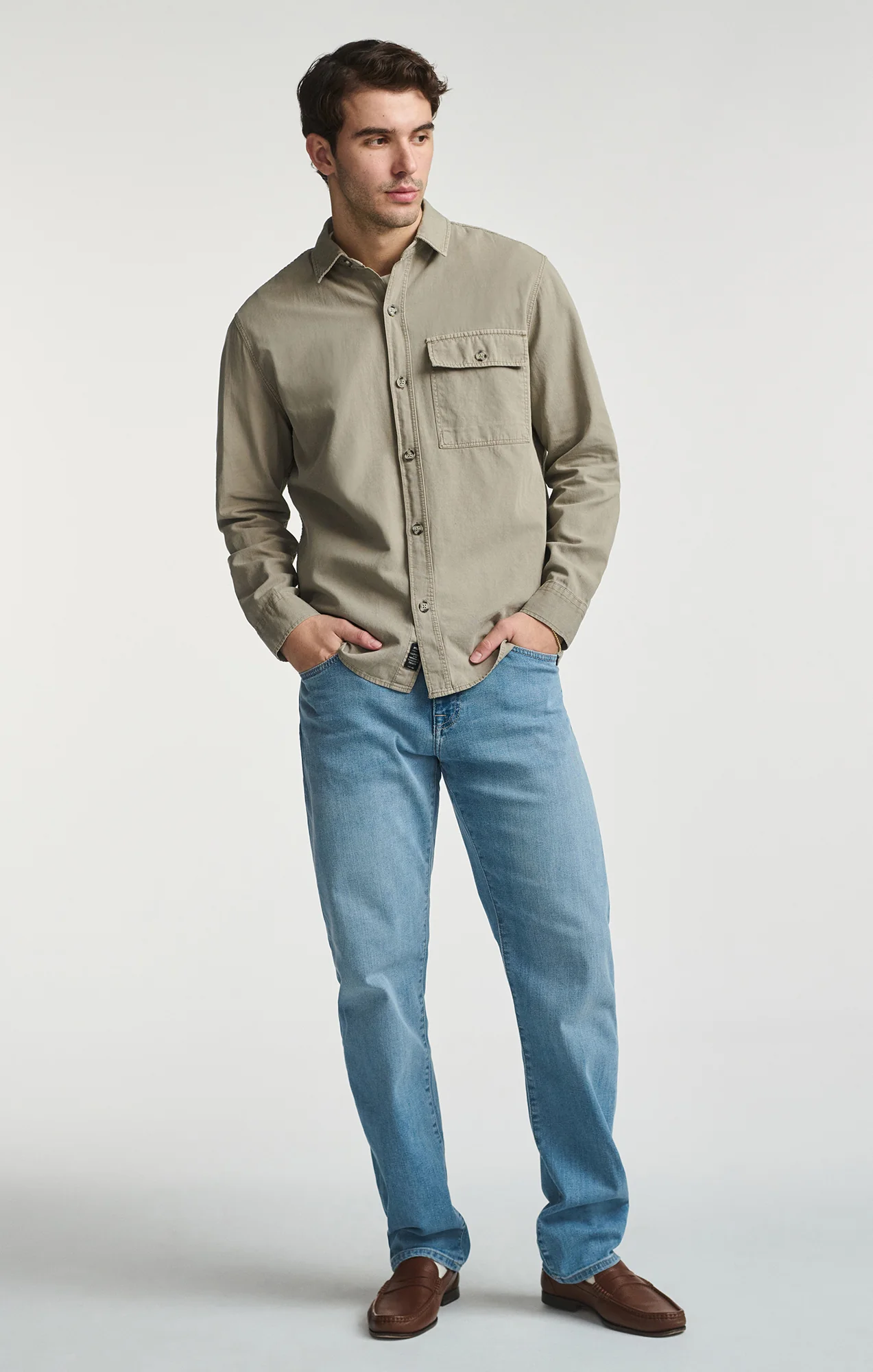 ONE POCKET BUTTON-UP SHIRT IN ROASTED CASHEW - Image 14