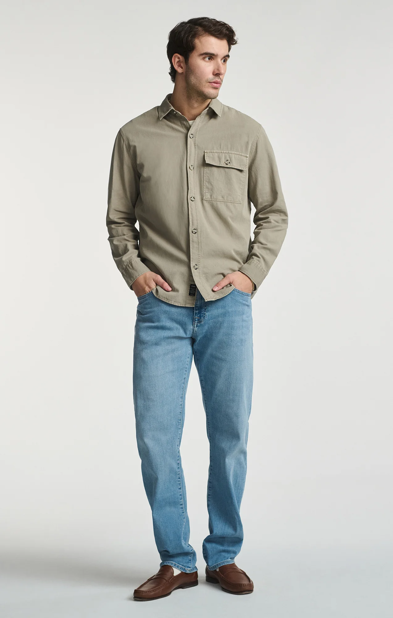 ONE POCKET BUTTON-UP SHIRT IN ROASTED CASHEW - Image 15