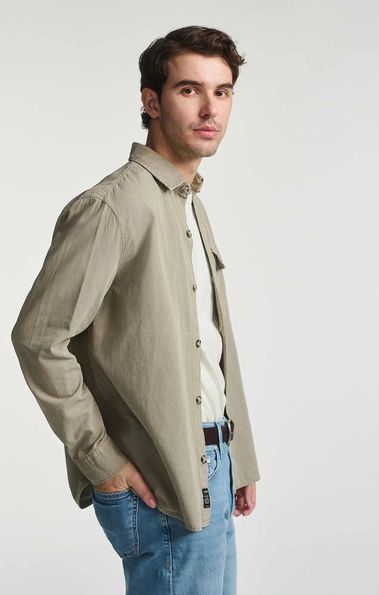 ONE POCKET BUTTON-UP SHIRT IN ROASTED CASHEW - Image 7