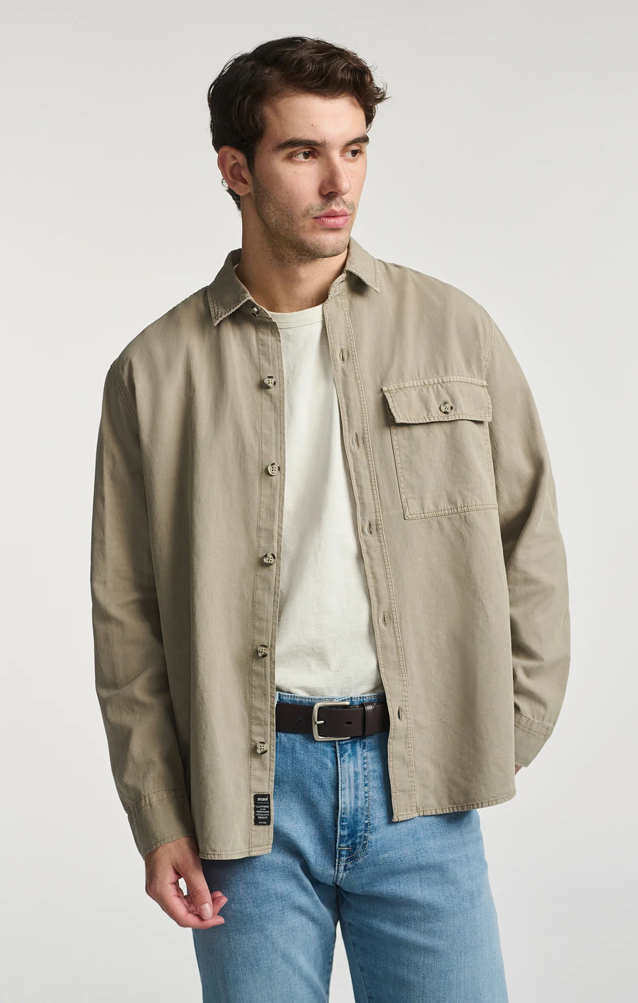 ONE POCKET BUTTON-UP SHIRT IN ROASTED CASHEW - Image 8