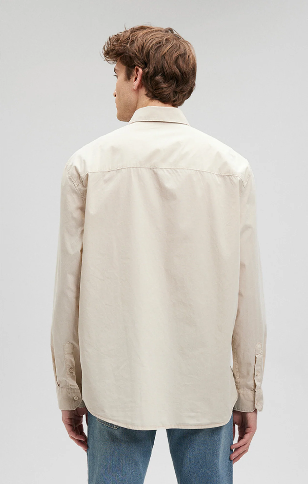 ONE POCKET BUTTON-UP SHIRT IN SILVER BIRCH - Image 4