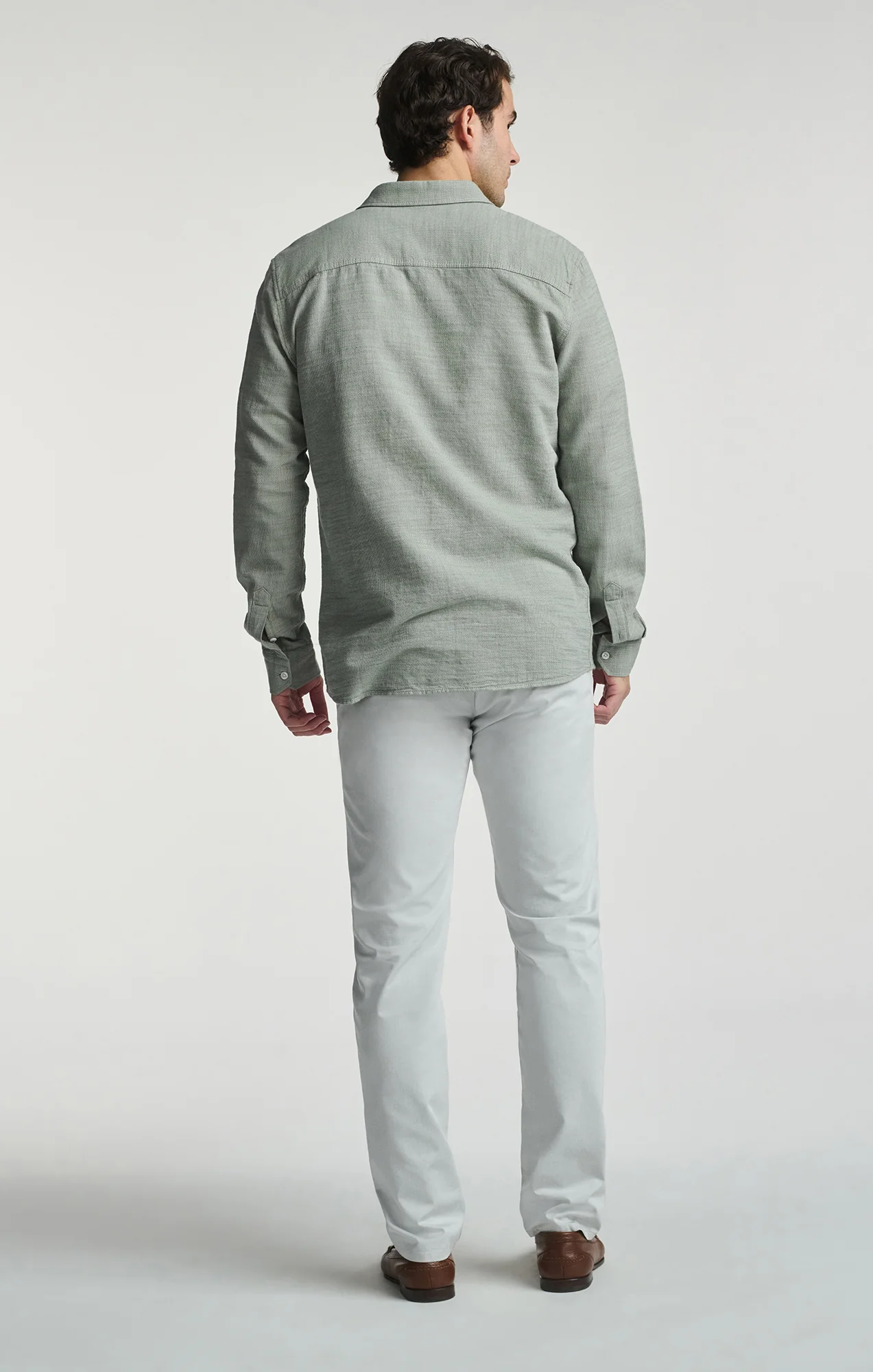 ONE POCKET LONG SLEEVE BUTTON-UP SHIRT IN AGAVE GREEN - Image 4