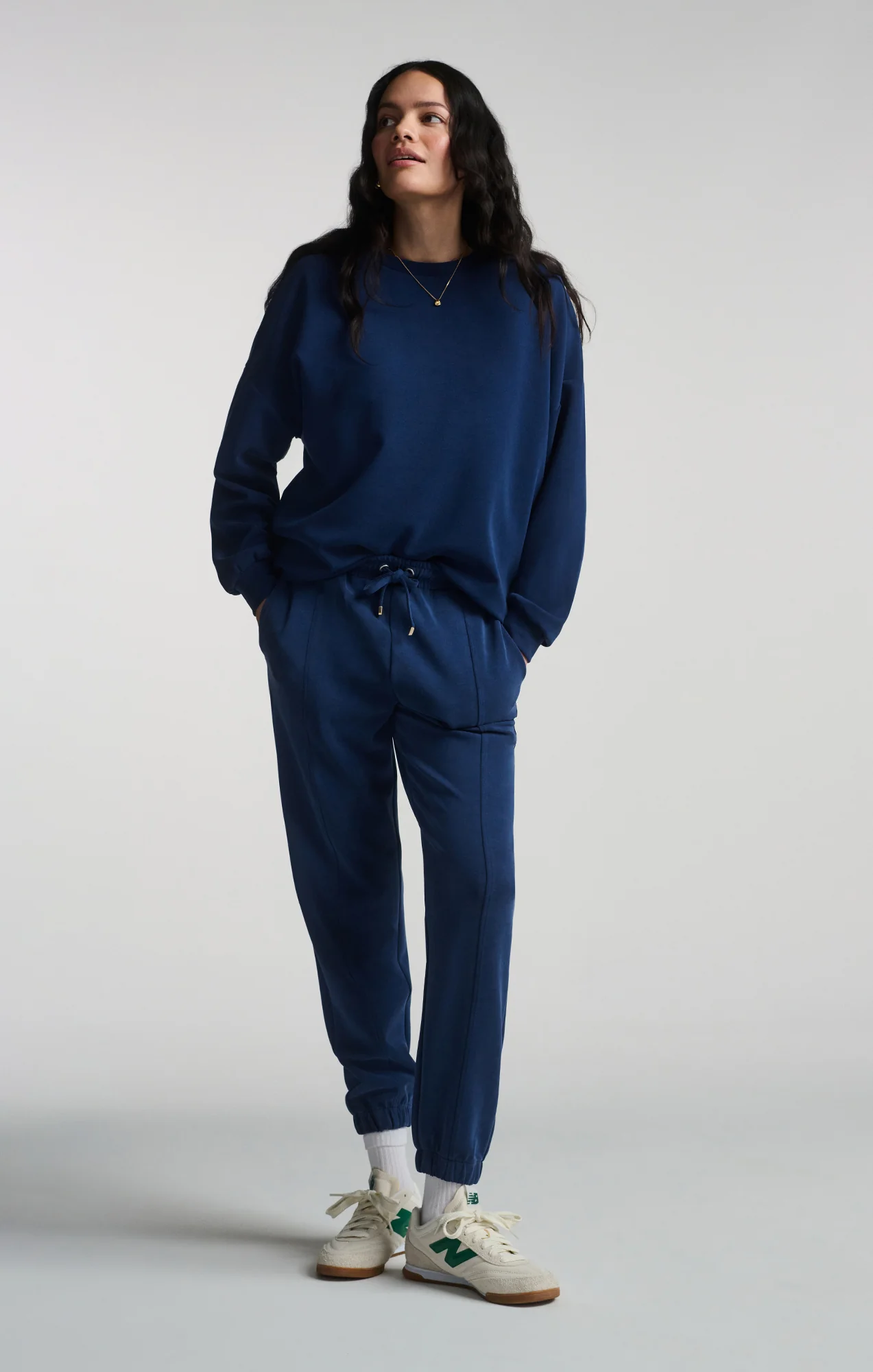 LUXE TOUCH TENCEL™ SWEATSHIRT IN MEDIEVAL BLUE - Image 5