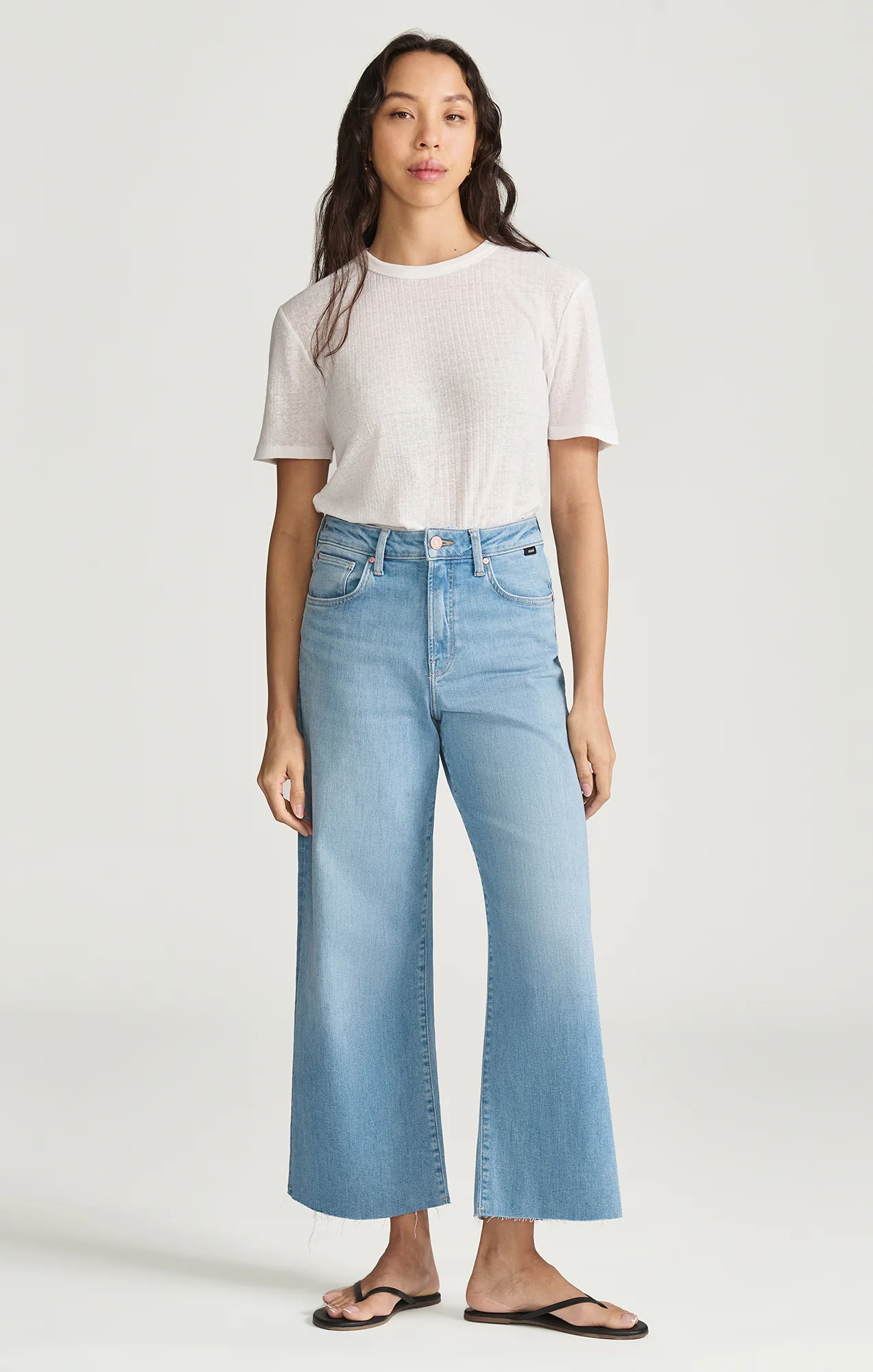 PALOMA CROPPED WIDE LEG IN LIGHT BRUSHED FLEX BLUE