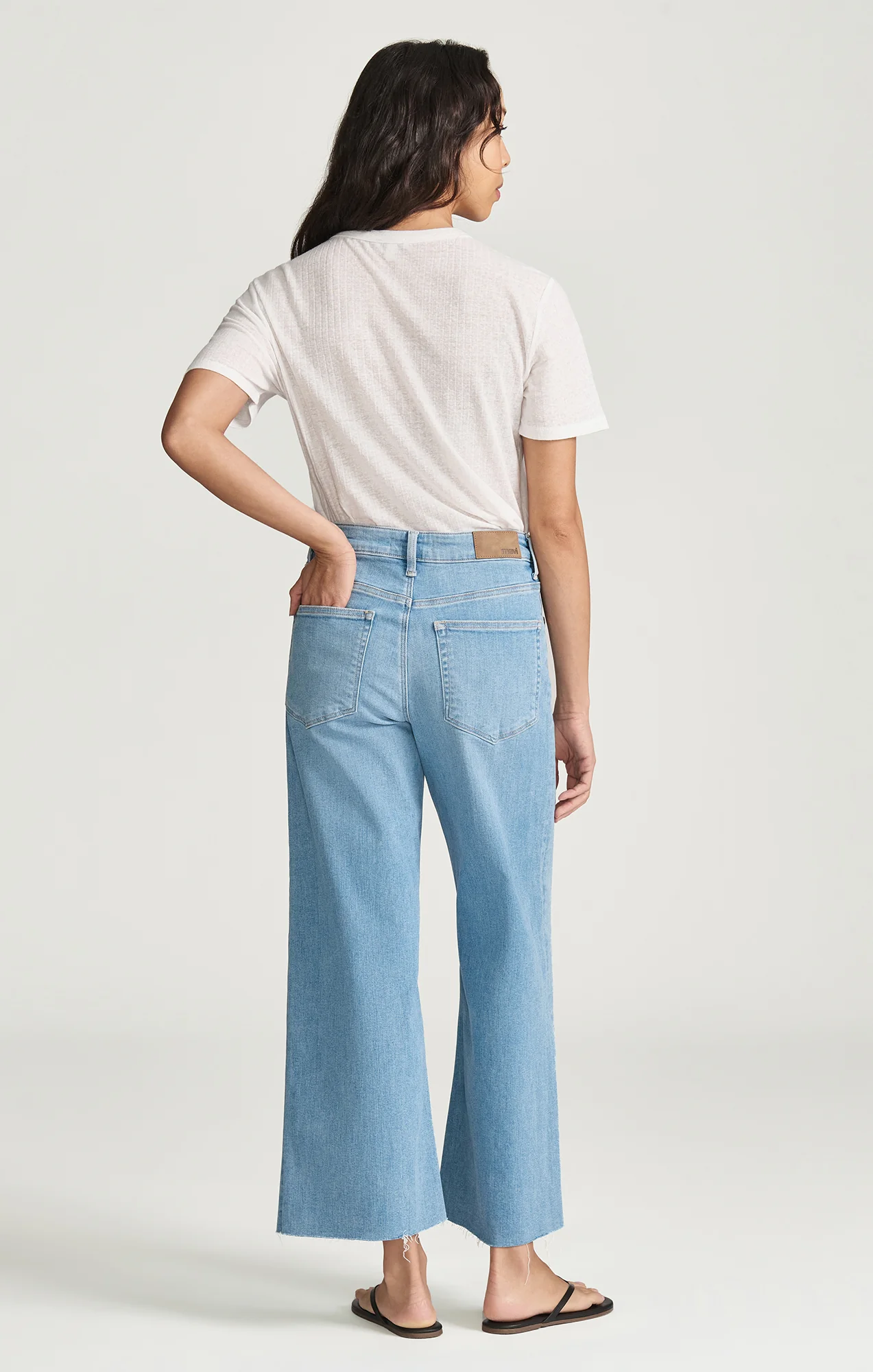 PALOMA CROPPED WIDE LEG IN LIGHT BRUSHED FLEX BLUE - Image 3