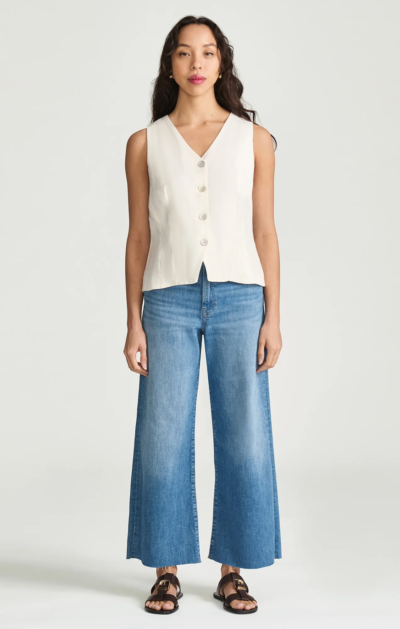 PALOMA CROPPED WIDE LEG IN MID BRUSHED FLEX BLUE - Image 3