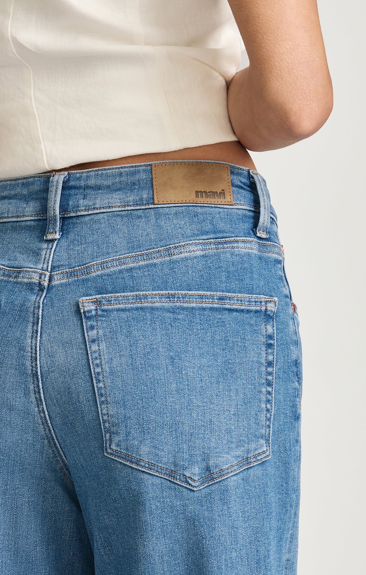 PALOMA CROPPED WIDE LEG IN MID BRUSHED FLEX BLUE - Image 6