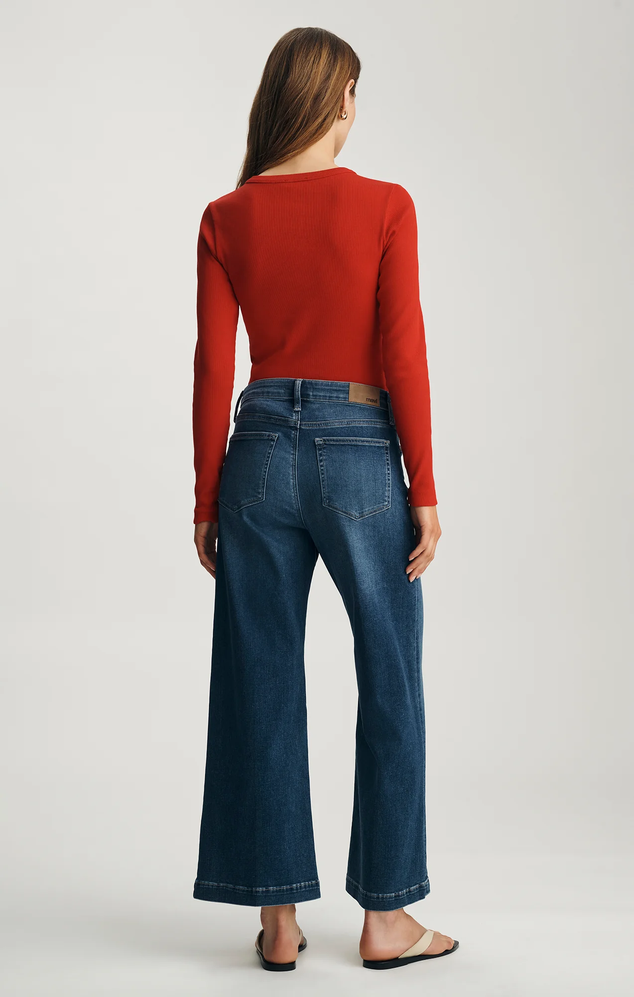 PALOMA WIDE LEG IN DARK BRUSHED  FEATHER LUXE - Image 4