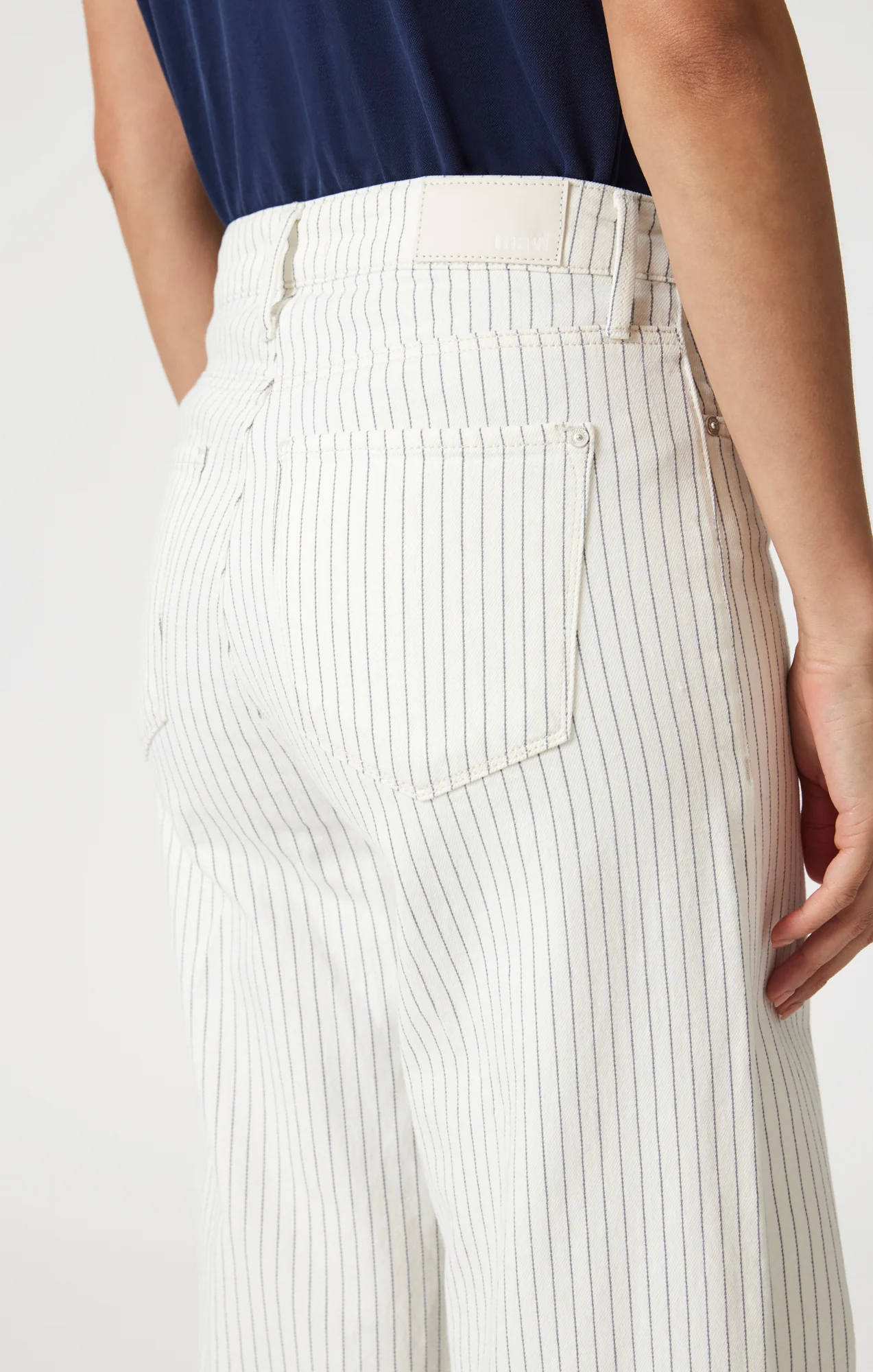 PALOMA WIDE LEG IN OFF-WHITE STRIPE DENIM - Image 6