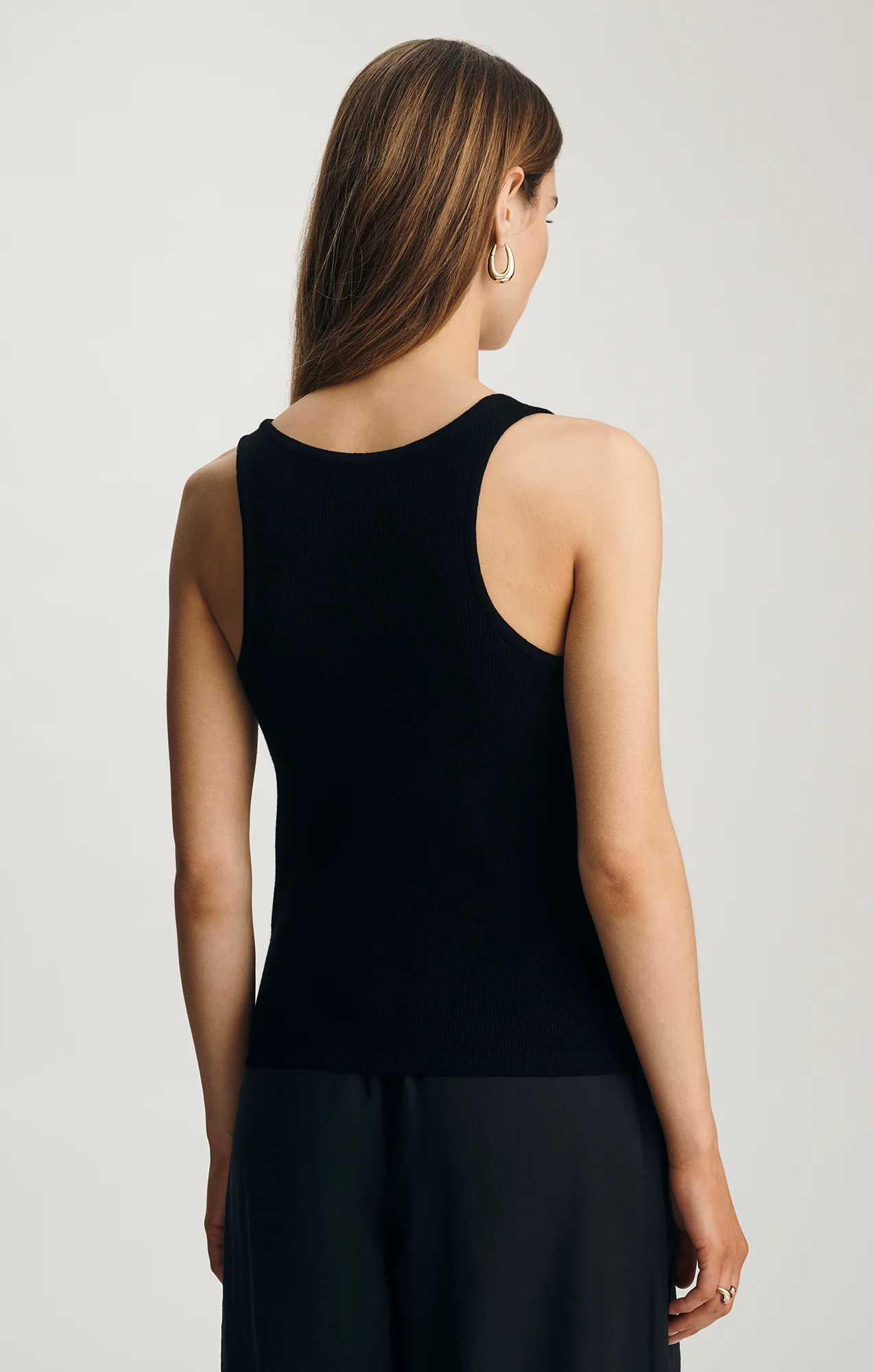 POINTELLE TANK TOP SWEATER IN BLACK - Image 3