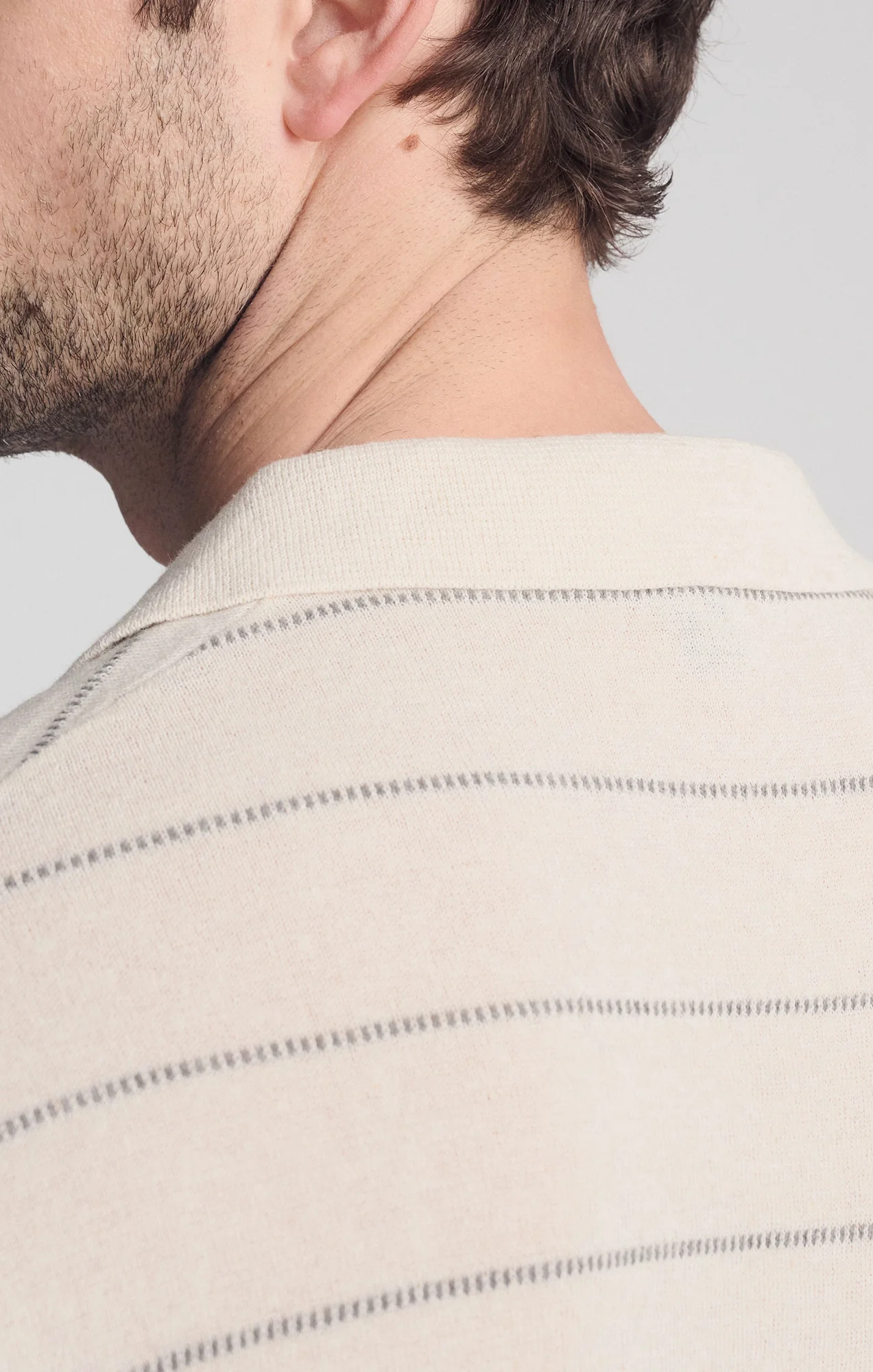 POLO SHORT SLEEVE SWEATER IN ANTIQUE WHITE - Image 3