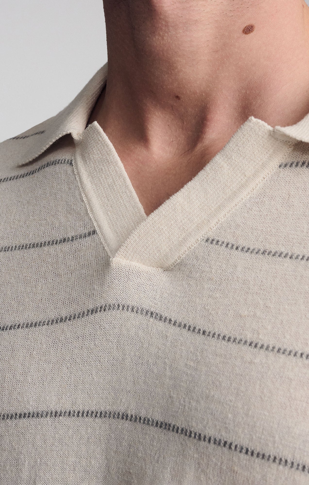 POLO SHORT SLEEVE SWEATER IN ANTIQUE WHITE - Image 4