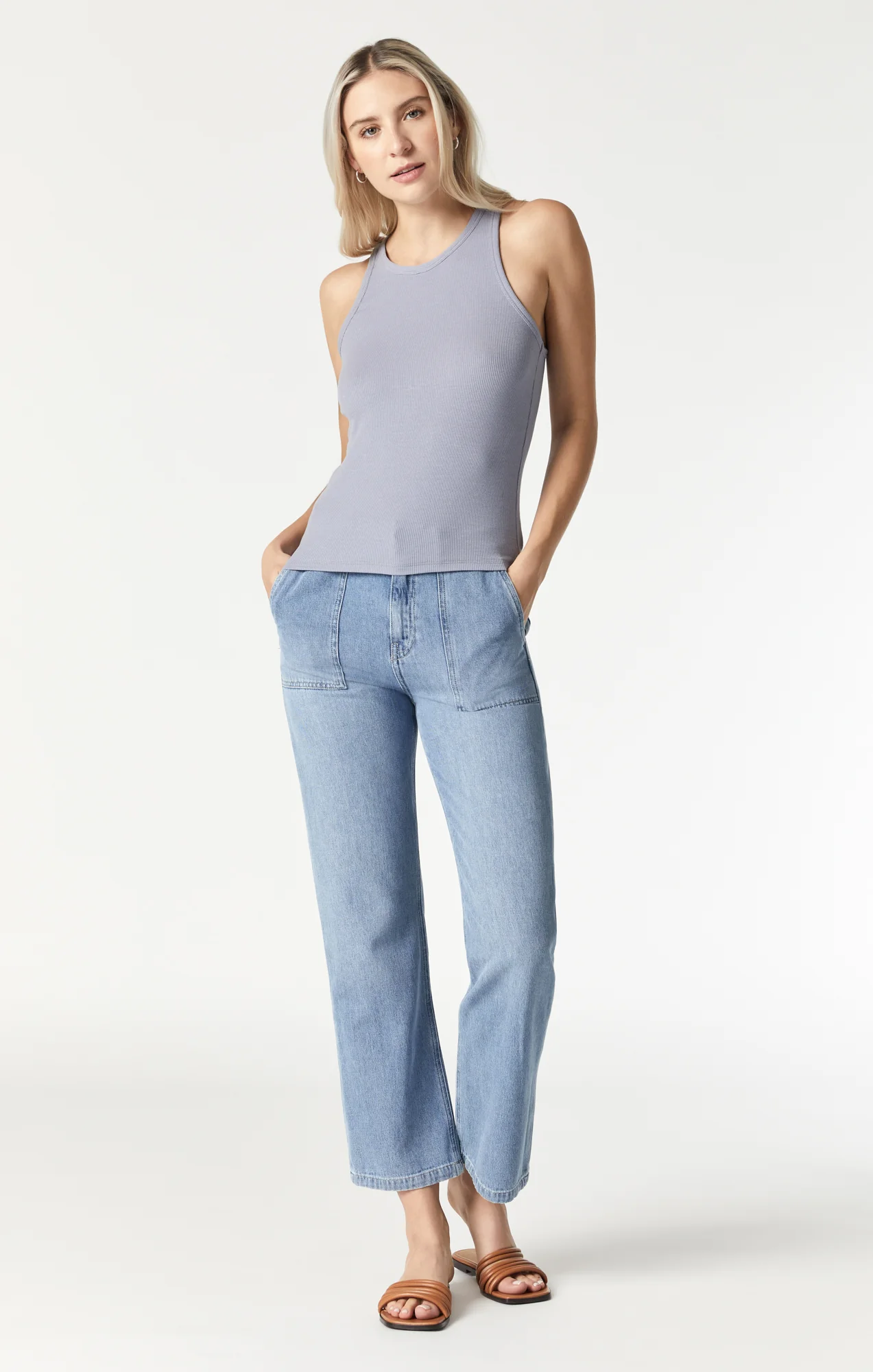 RACER BACK TANK TOP IN LILAC NATURAL DYE - Image 4