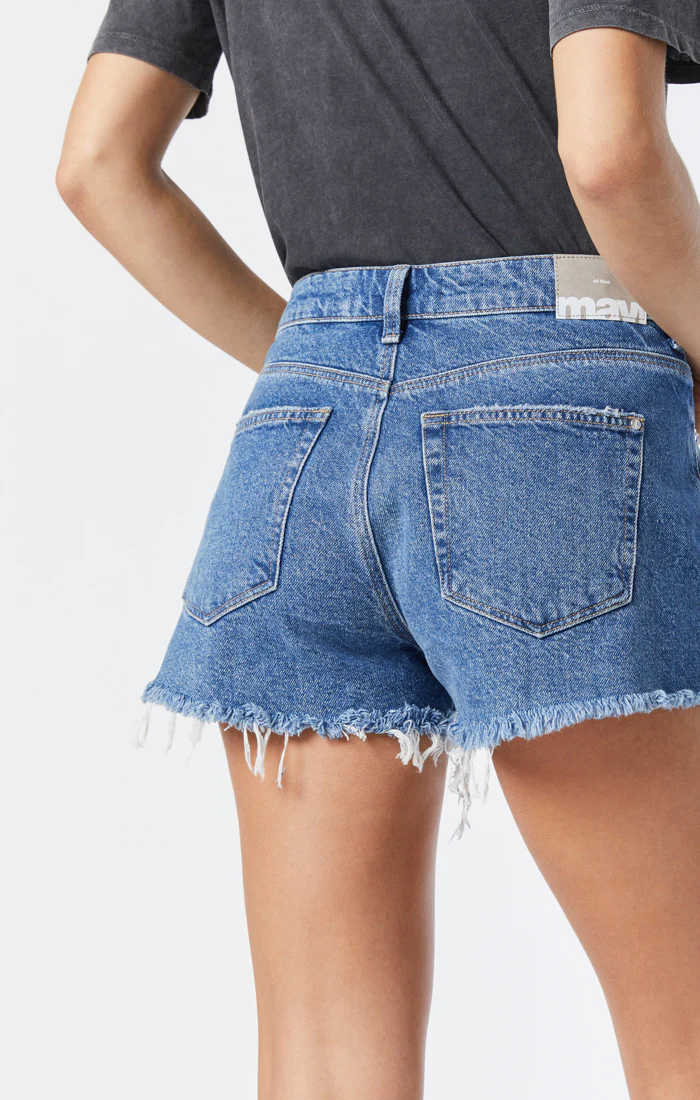 ROSIE BOYFRIEND SHORT IN DARK BLUE DENIM - Image 7