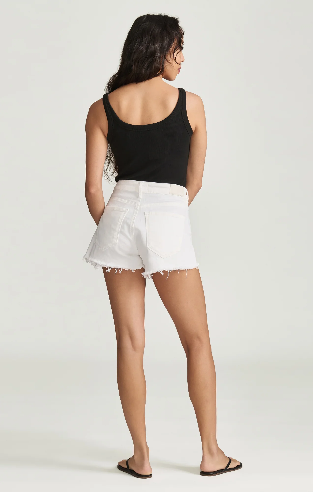 ROSIE BOYFRIEND SHORT IN WHITE RIPPED STRETCH - Image 2