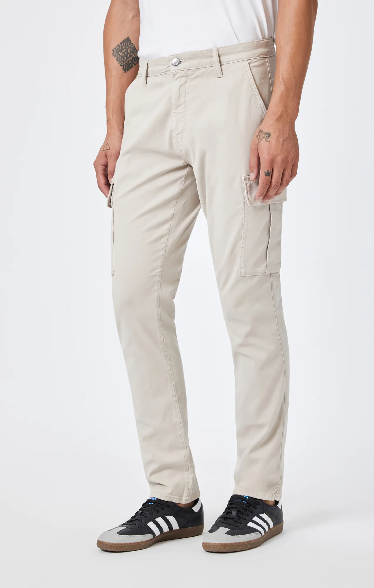 SAM SLIM STRAIGHT CARGO IN SILVER GREY LUXE TWILL - Image 3