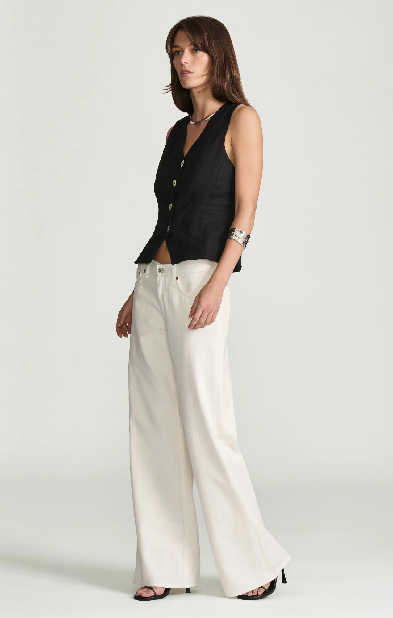 SANDY WIDE LEG IN OFF-WHITE CLASSIC BLUE - Image 4