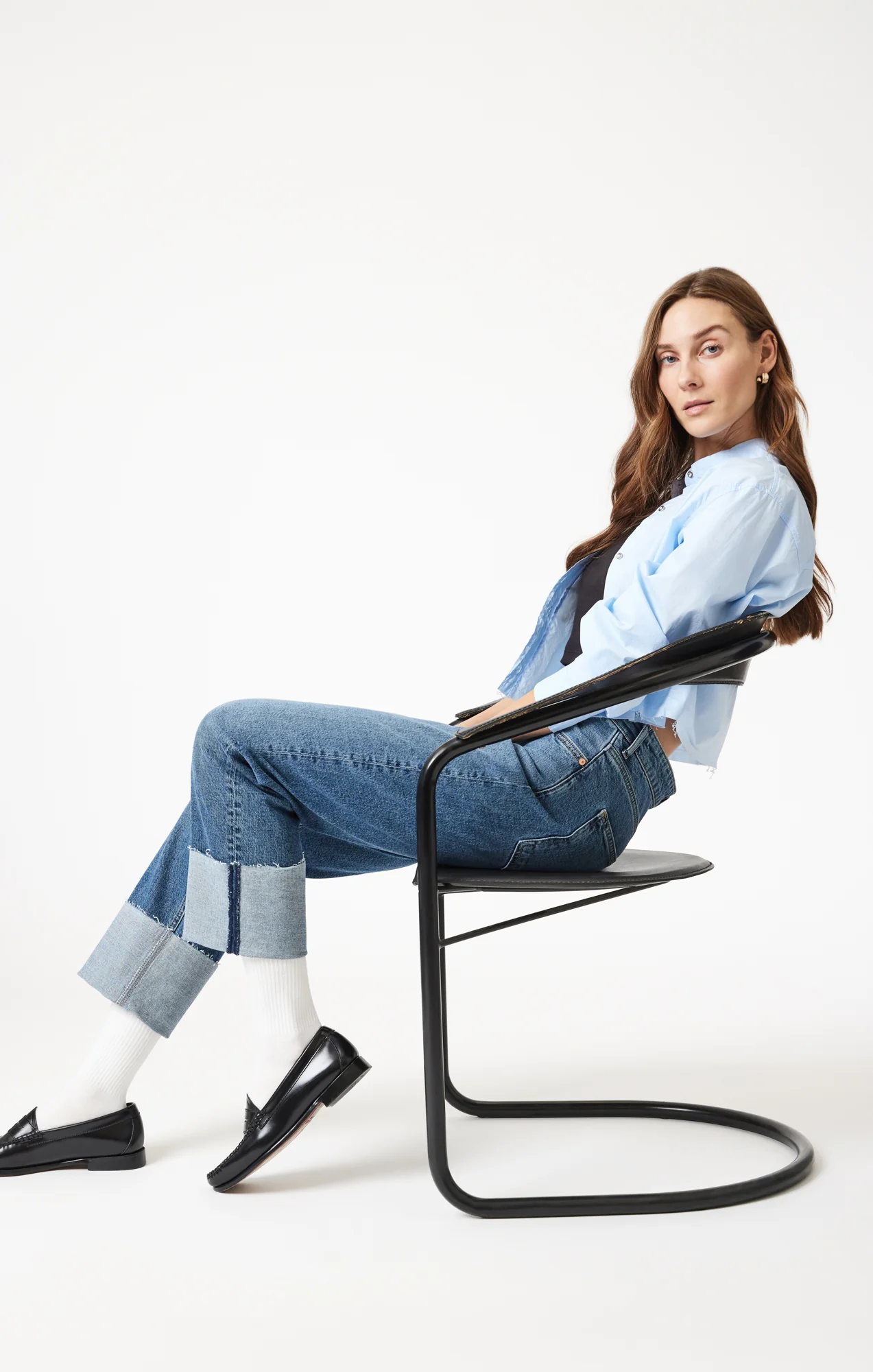 SAVANNAH CUFFED STRAIGHT LEG IN SHADED CLASSIC BLUE - Image 2