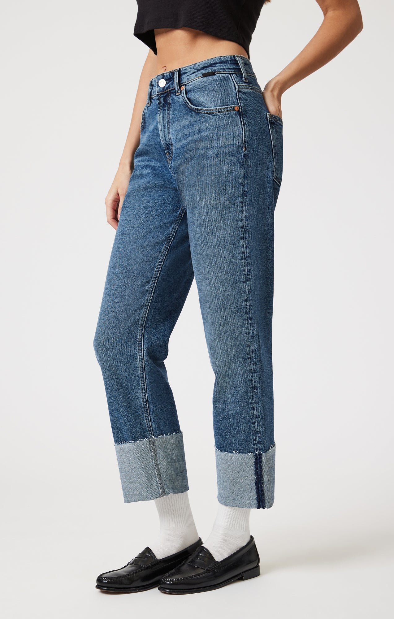 SAVANNAH CUFFED STRAIGHT LEG IN SHADED CLASSIC BLUE - Image 3