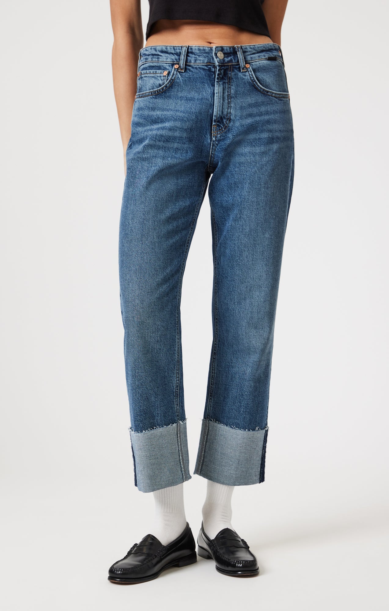 SAVANNAH CUFFED STRAIGHT LEG IN SHADED CLASSIC BLUE - Image 6