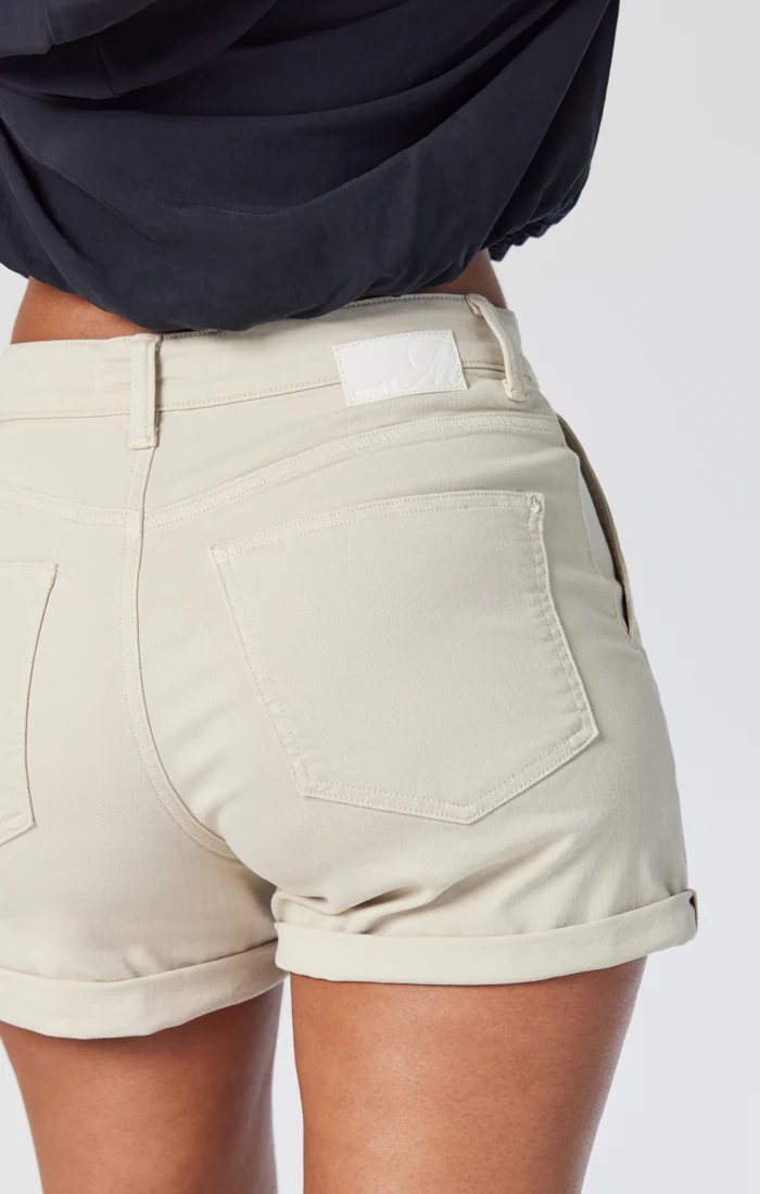 SHEENA STRAIGHT SHORTS IN OATMEAL TWILL - Image 3