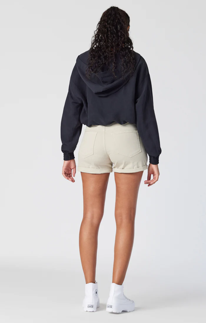SHEENA STRAIGHT SHORTS IN OATMEAL TWILL - Image 5