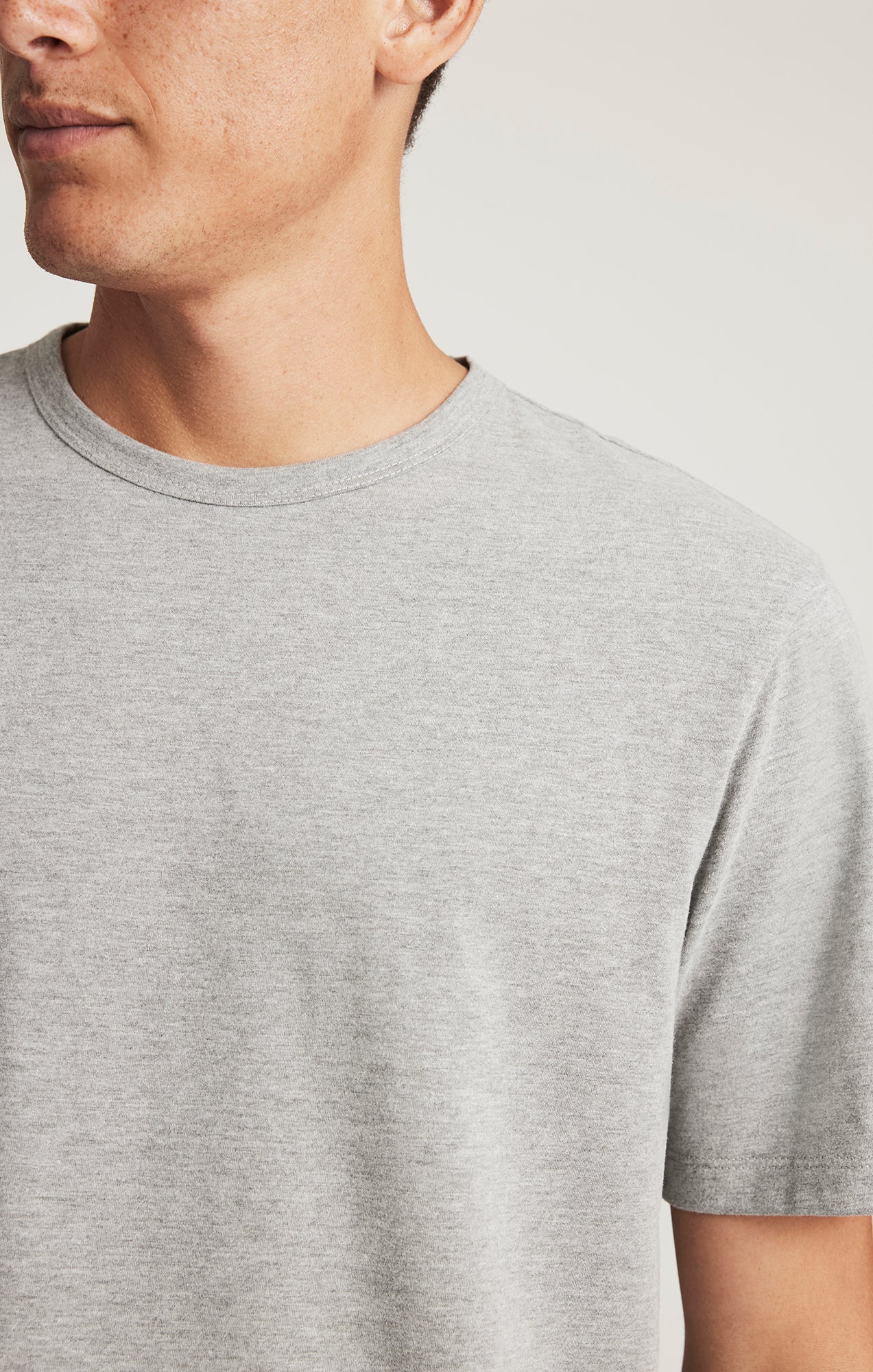SHORT SLEEVE T-SHIRT IN GREY MELANGE - Image 4