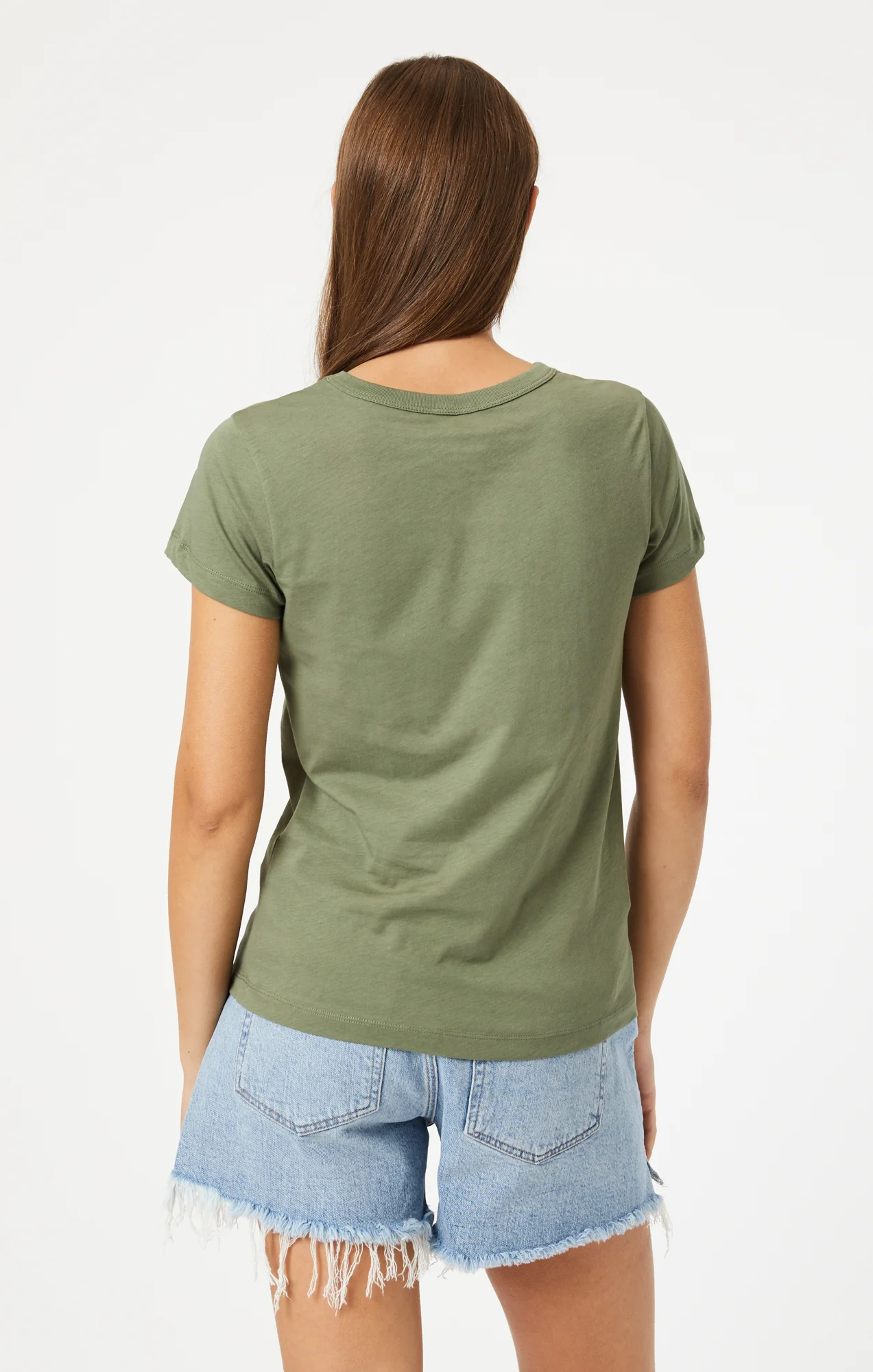 SLIM CREW NECK T-SHIRT IN DEEP LICHEN GREEN - Image 3