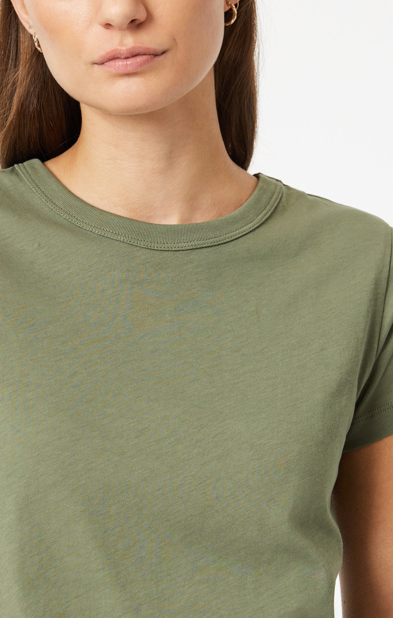 SLIM CREW NECK T-SHIRT IN DEEP LICHEN GREEN - Image 6