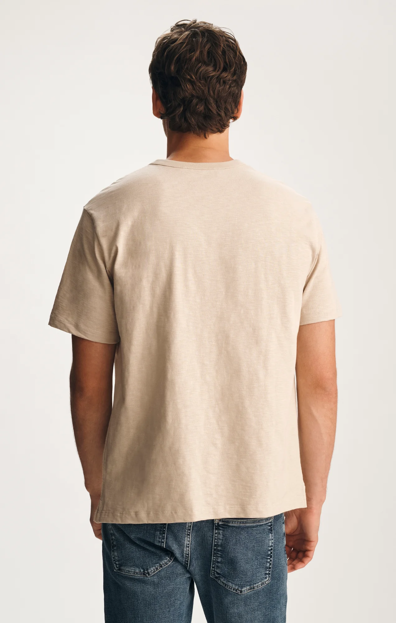 SLUB HENLEY T-SHIRT IN FEATHER GRAY - Image 2