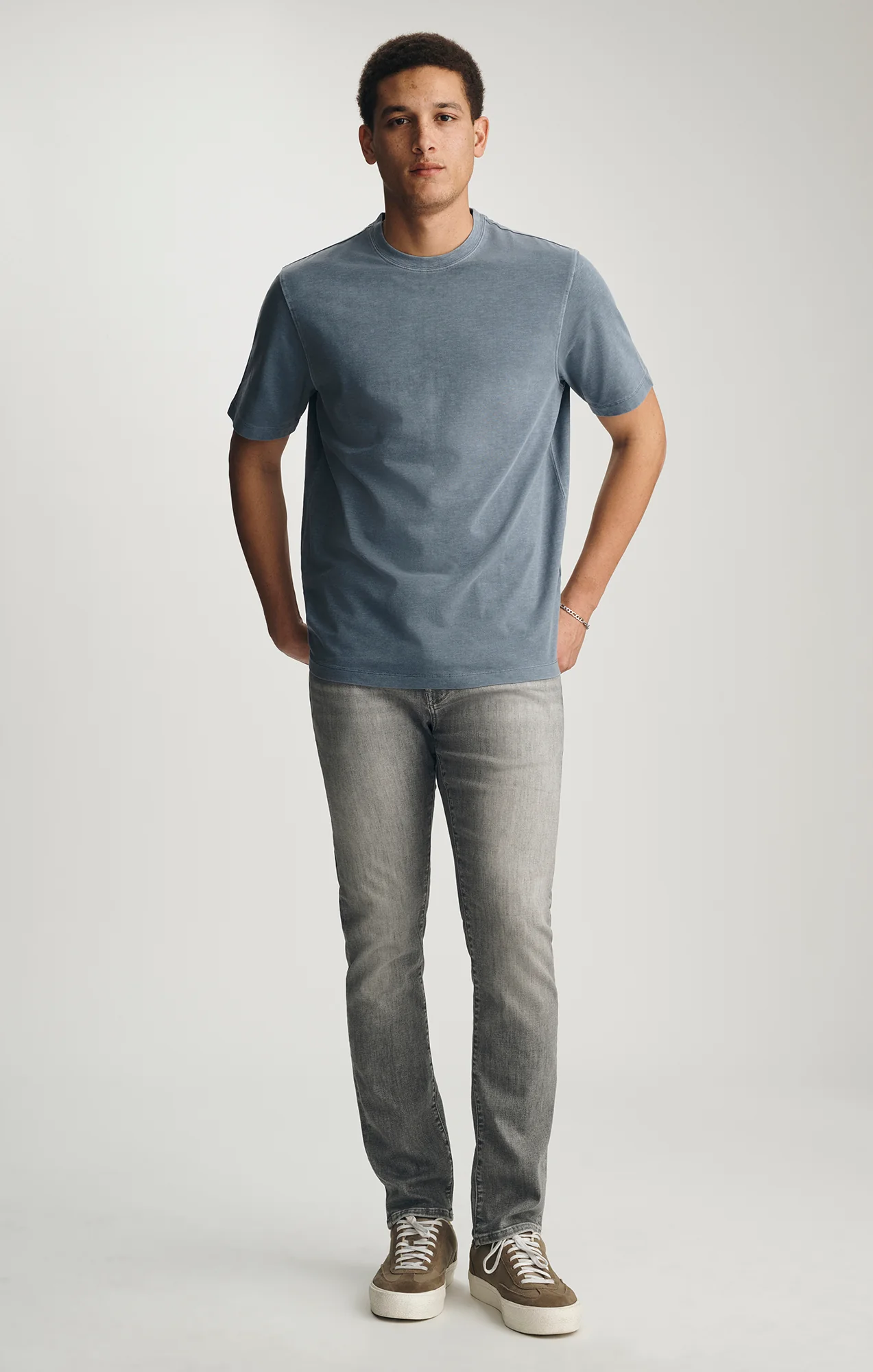 SOFT SLUB CREW NECK T-SHIRT IN FLINT STONE - Image 4