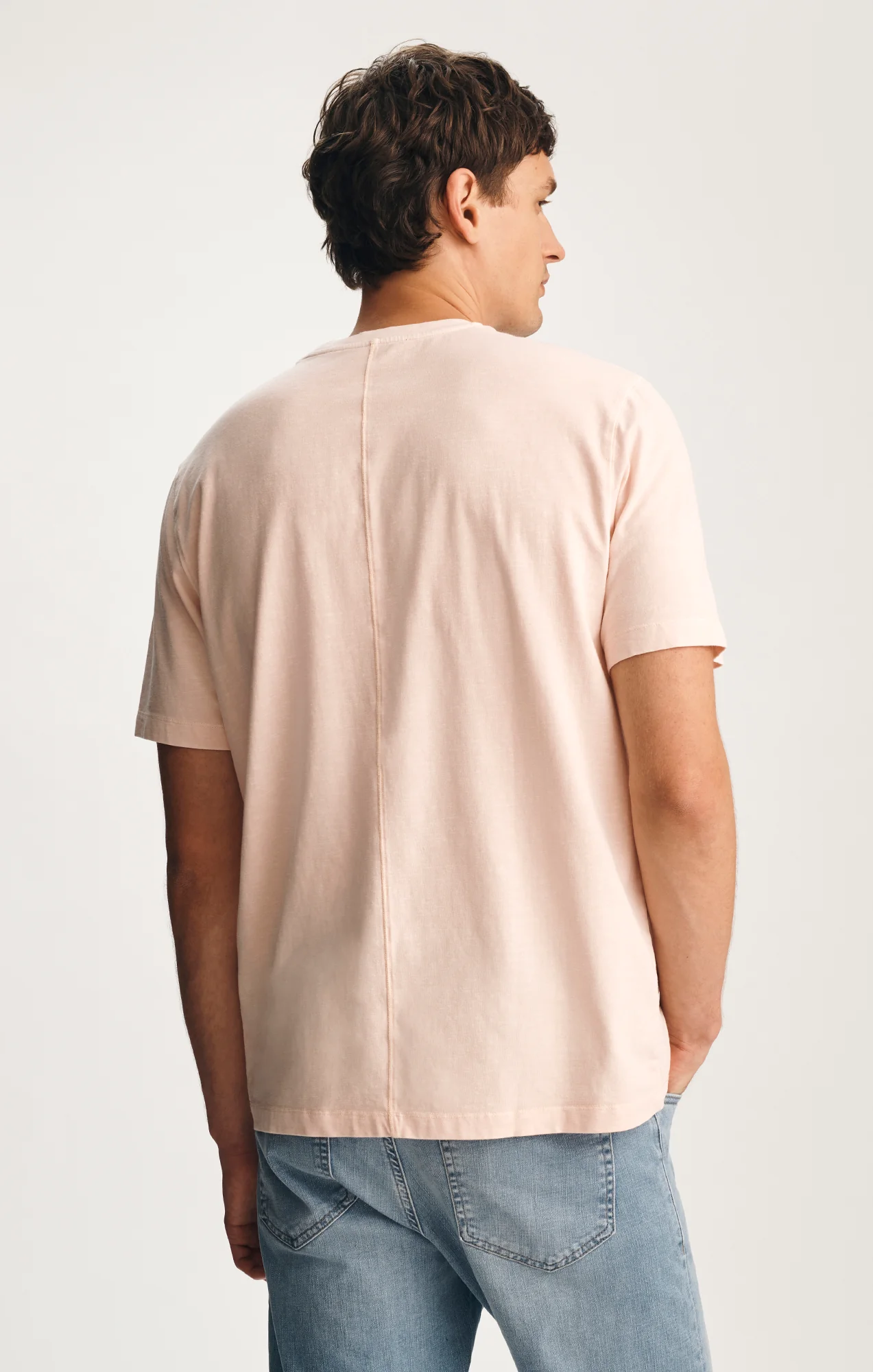 SOFT SLUB CREW NECK T-SHIRT IN SILVER PEONY - Image 2