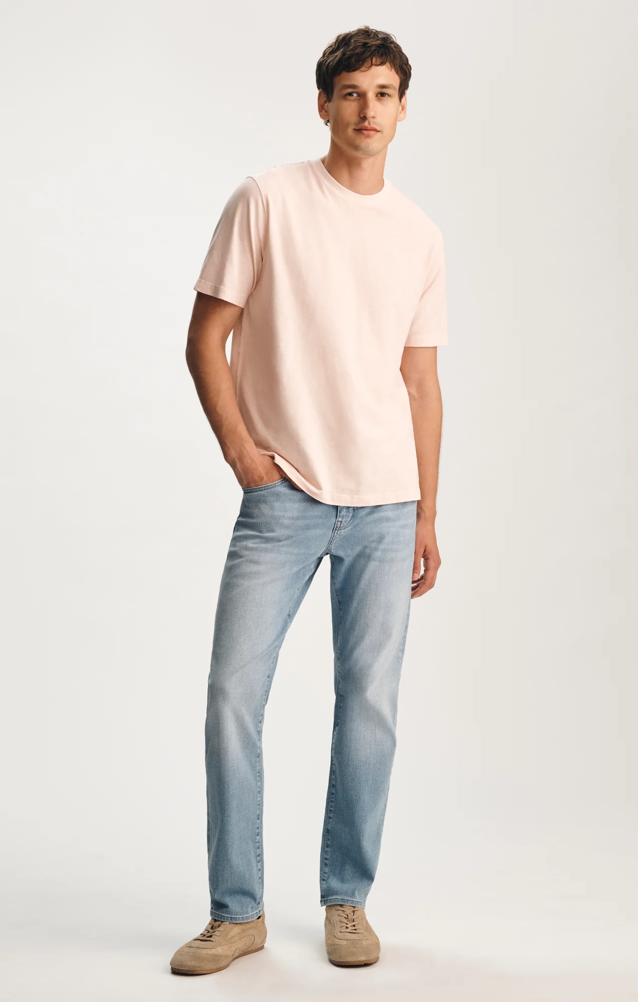 SOFT SLUB CREW NECK T-SHIRT IN SILVER PEONY - Image 4