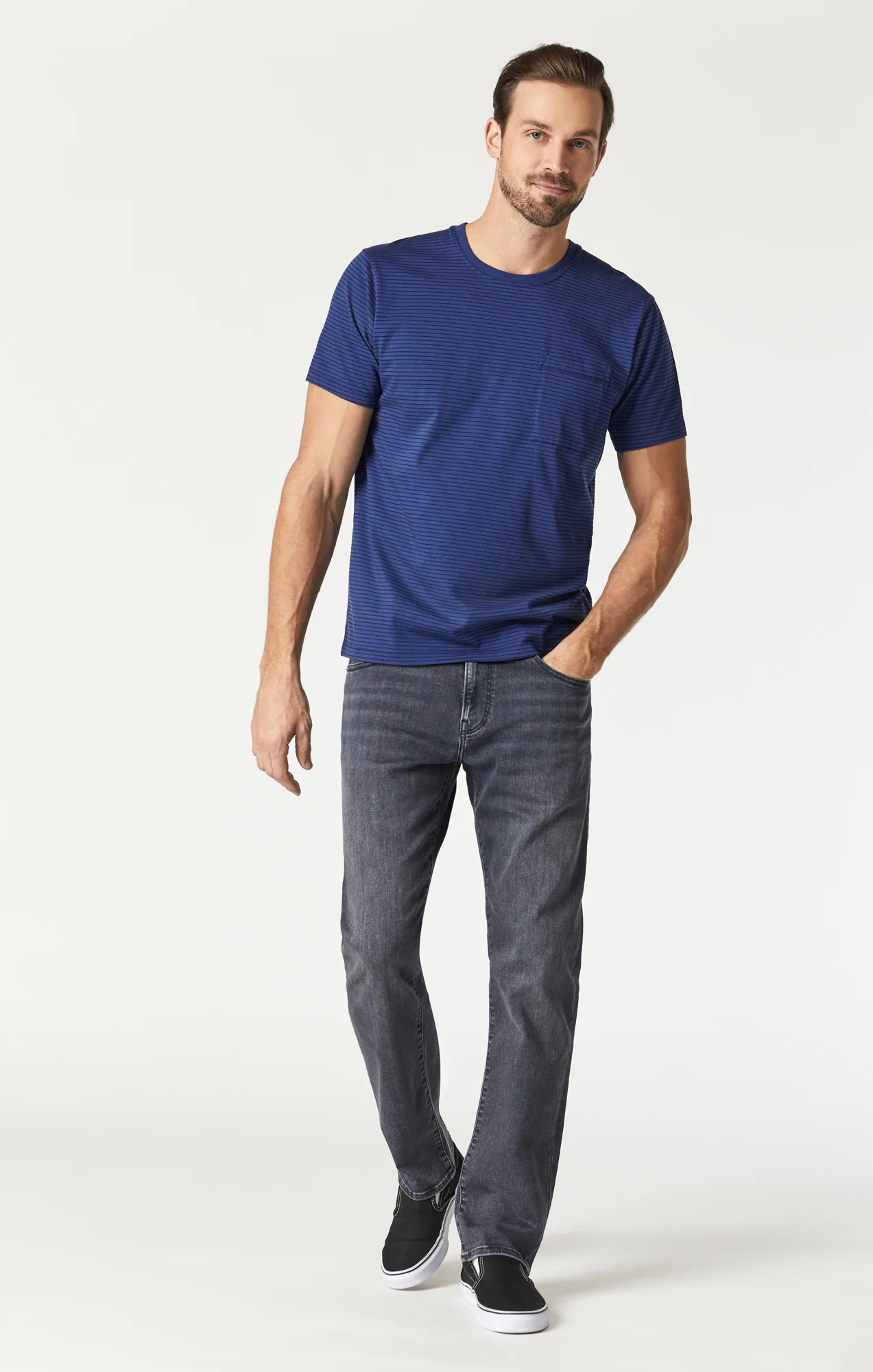 STRIPED T-SHIRT IN TWILIGHT BLUE - Image 4