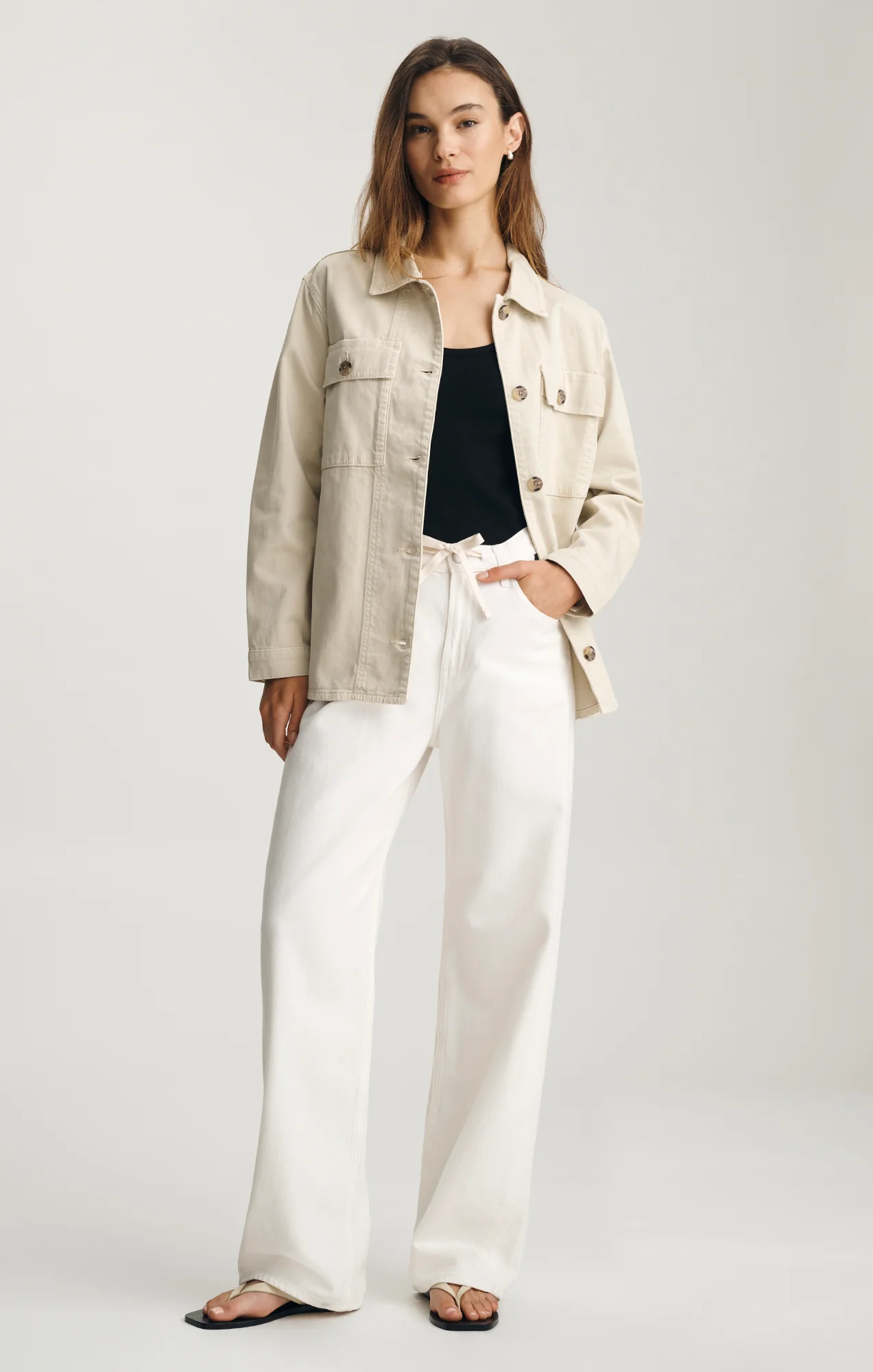 UTILITY OVERSHIRT IN OYSTER GRAY - Image 2