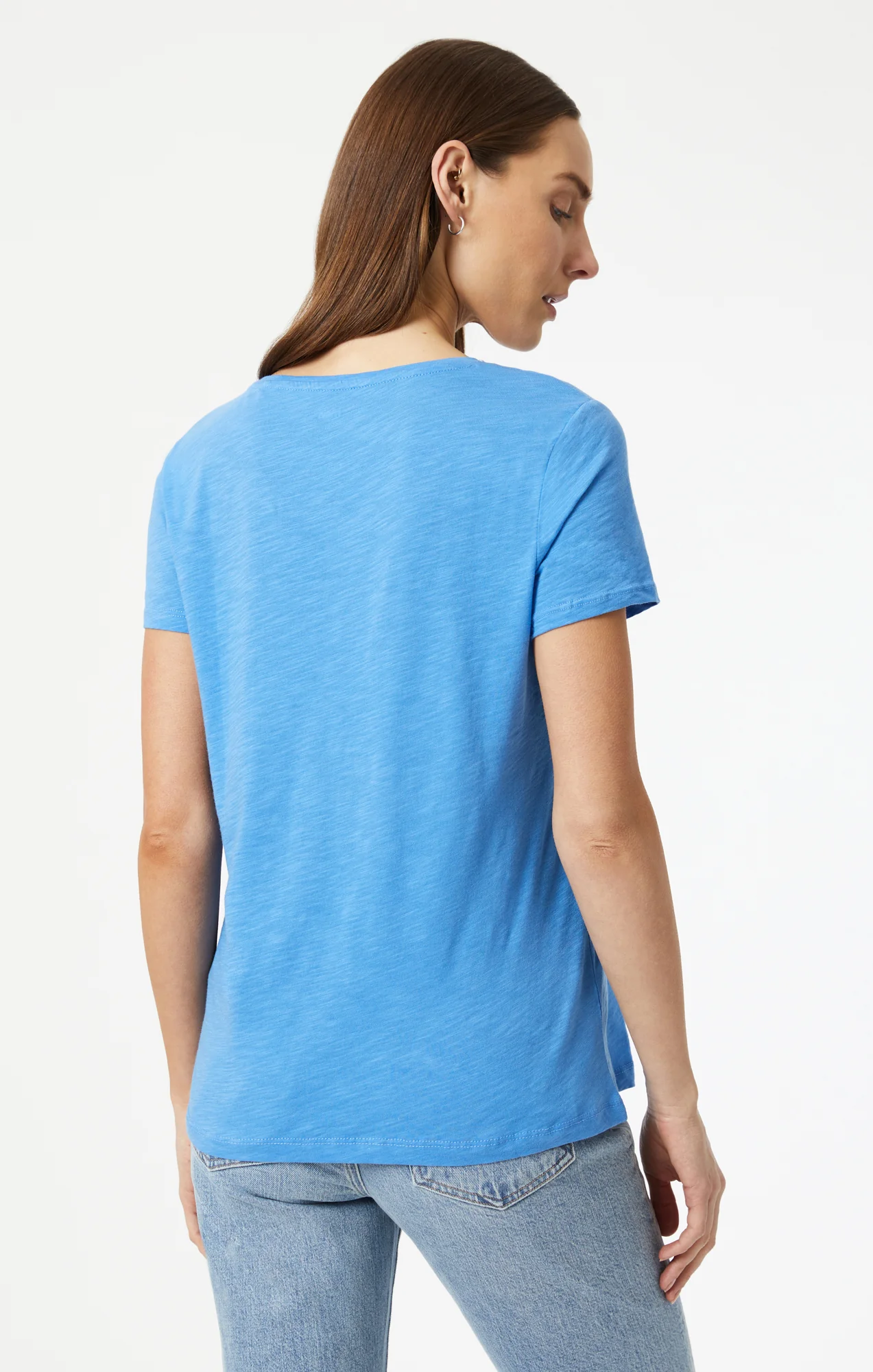 V-NECK T-SHIRT IN CAMPANULA - Image 3