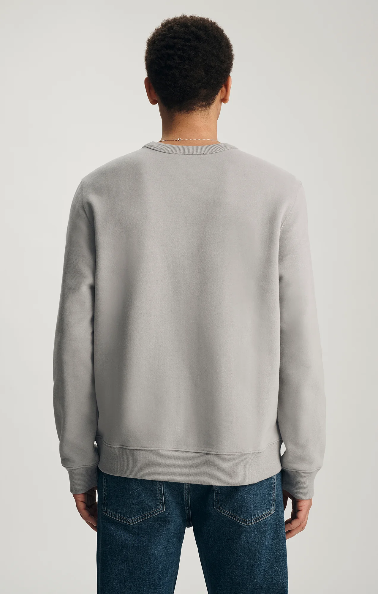 V-STITCH CREW NECK SWEATSHIRT IN ALLOY - Image 4