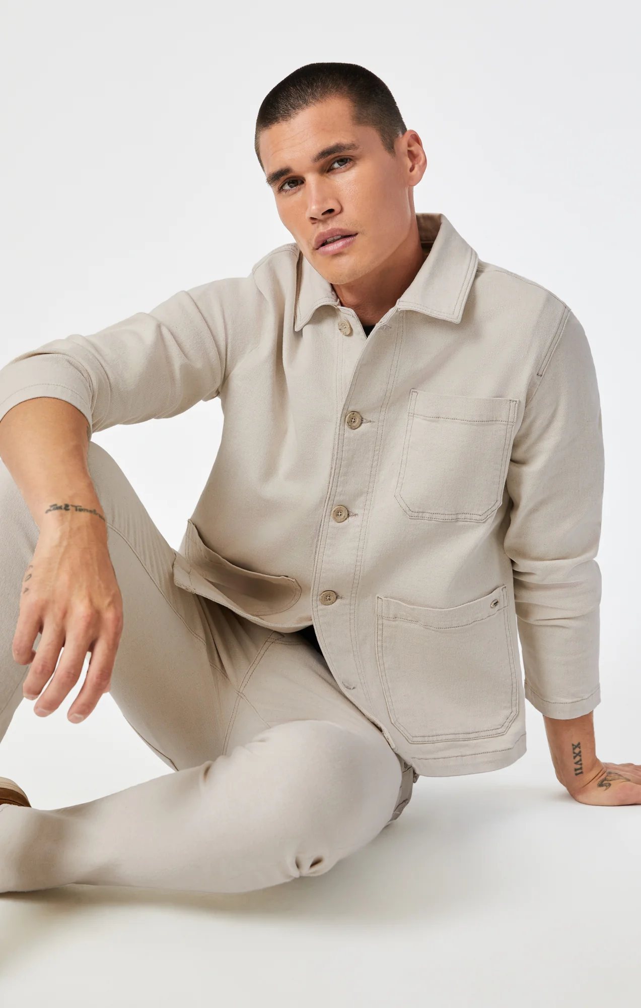 VICTOR JACKET IN NATURAL ECRU DENIM - Image 7
