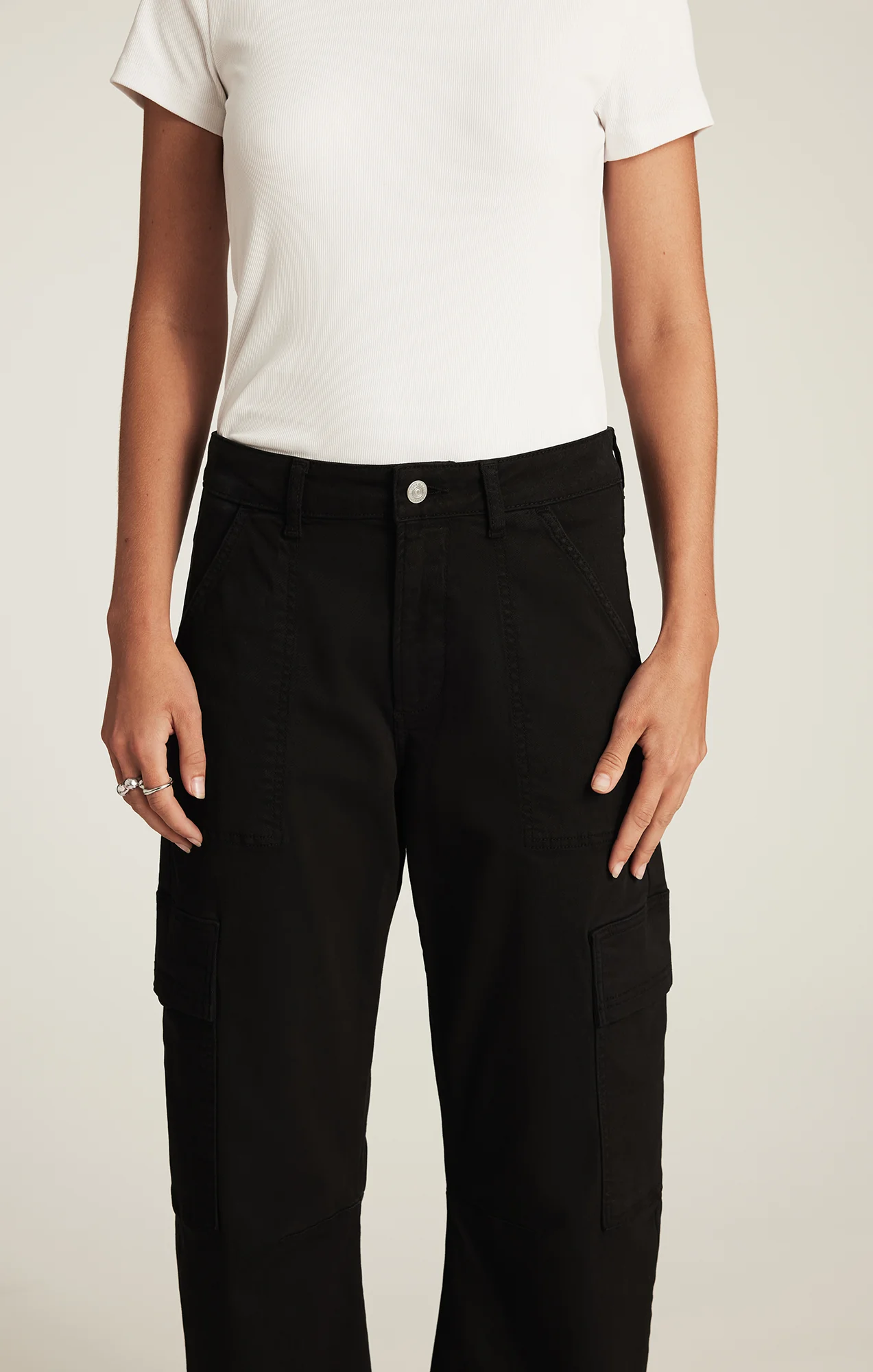 VINNIE BARREL CARGO IN BLACK CASUAL TWILL - Image 5